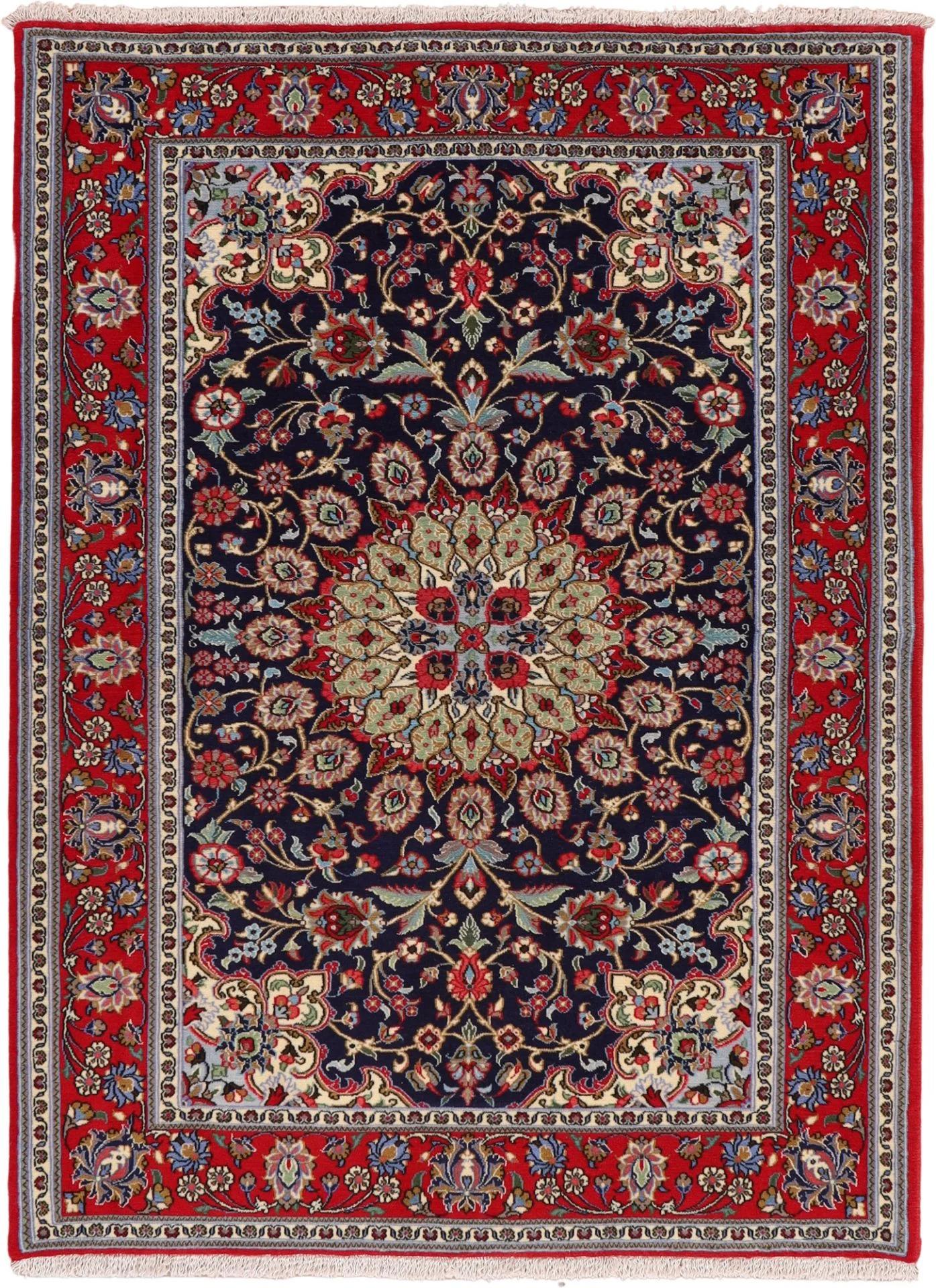 Hand-Knotted Qom Persian Rug, 120 × 186 cm, Wool