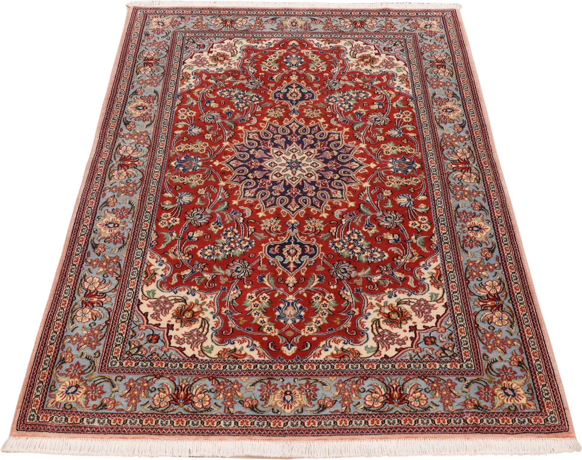 Alternative view of Hand-Knotted Qom Persian Rug, 128 × 194 cm, Wool