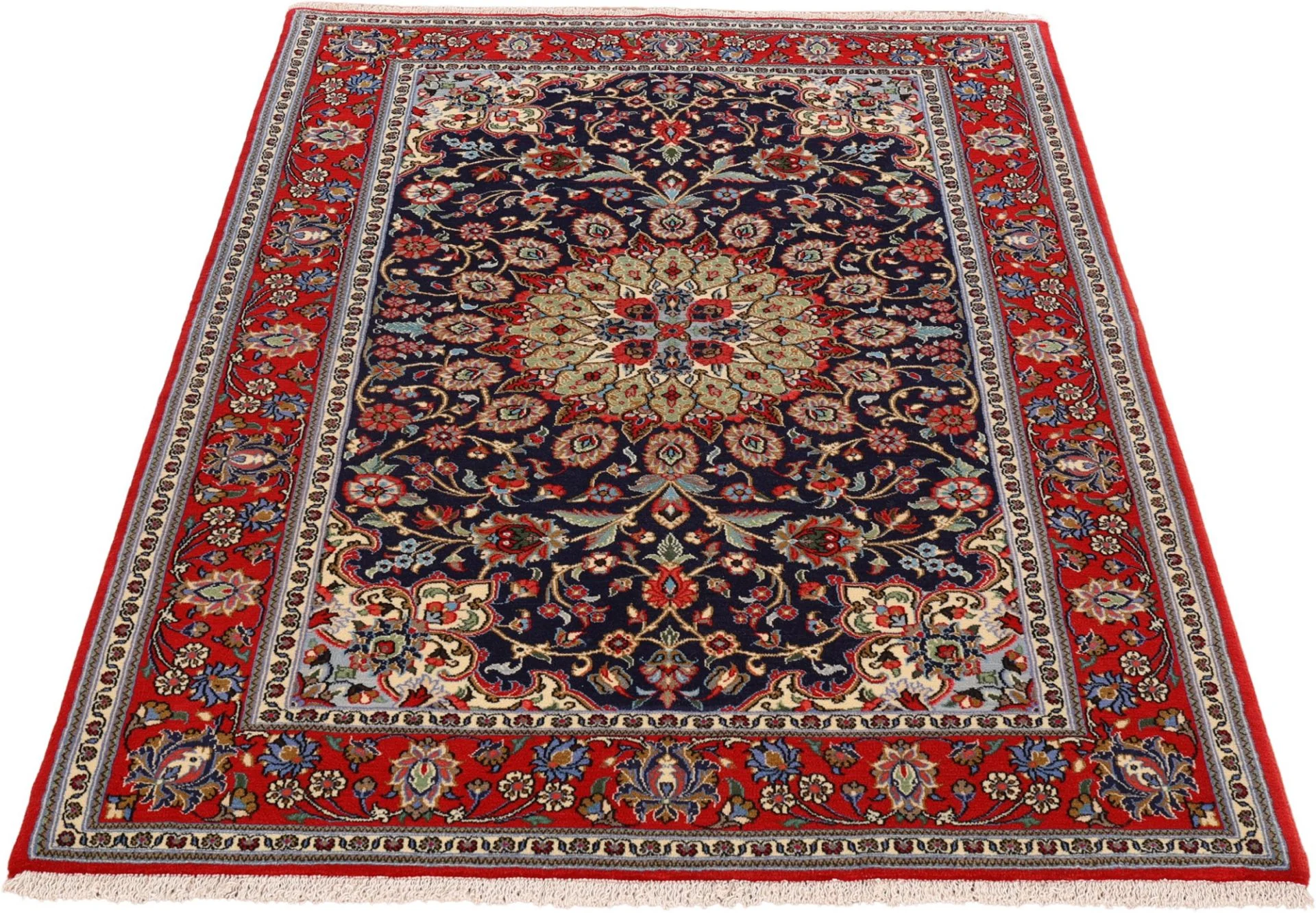 Alternative view of Hand-Knotted Qom Persian Rug, 120 × 186 cm, Wool