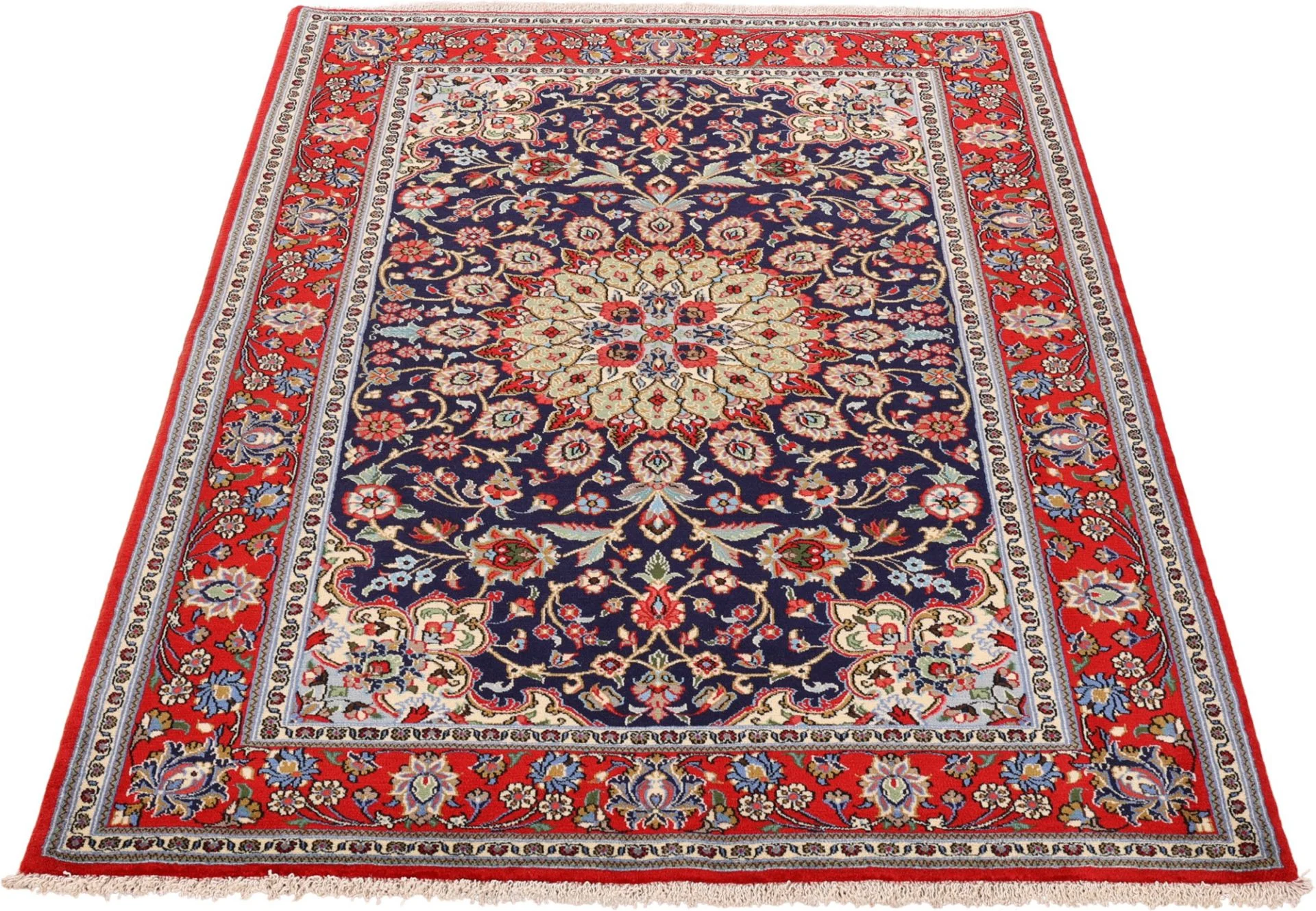Hand-Knotted Qom Persian Rug, 120 × 186 cm, Wool - Image 3
