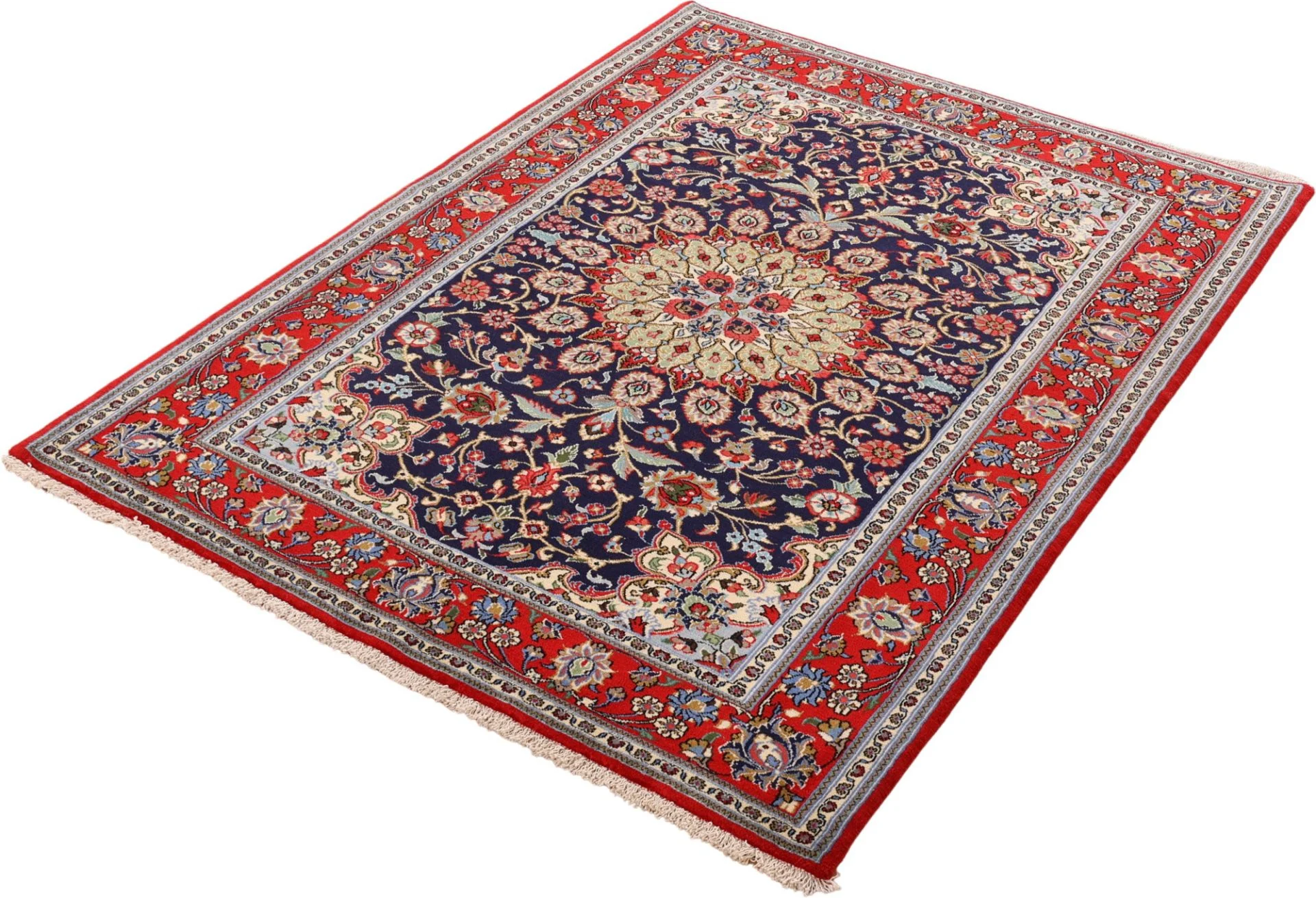 Hand-Knotted Qom Persian Rug, 120 × 186 cm, Wool - Image 4