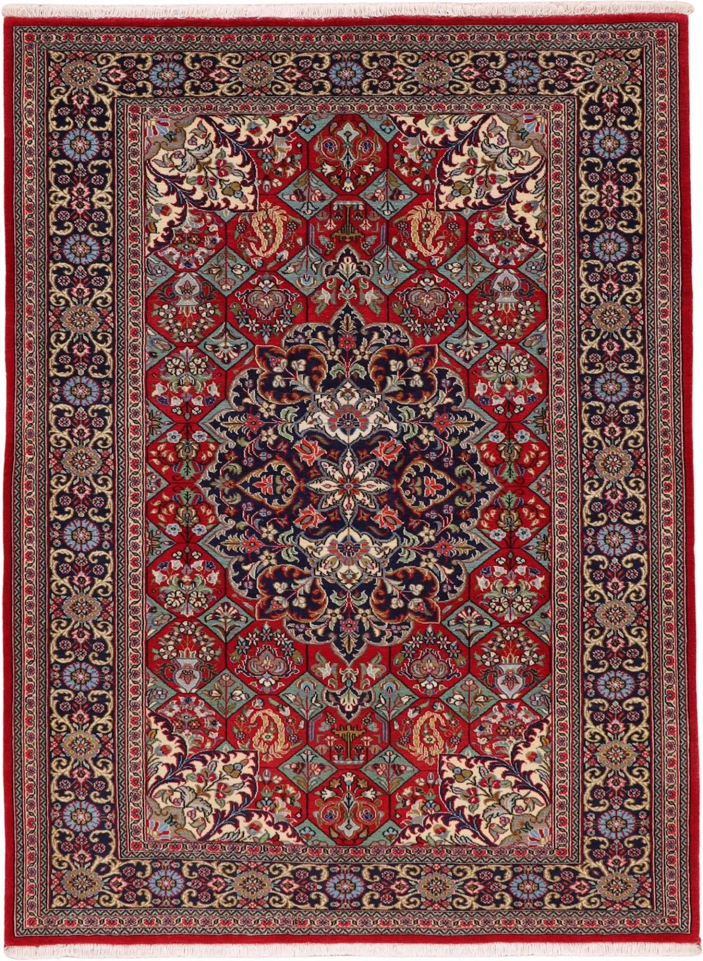 Hand-Knotted Qom Persian Rug, 137 × 185 cm, Wool