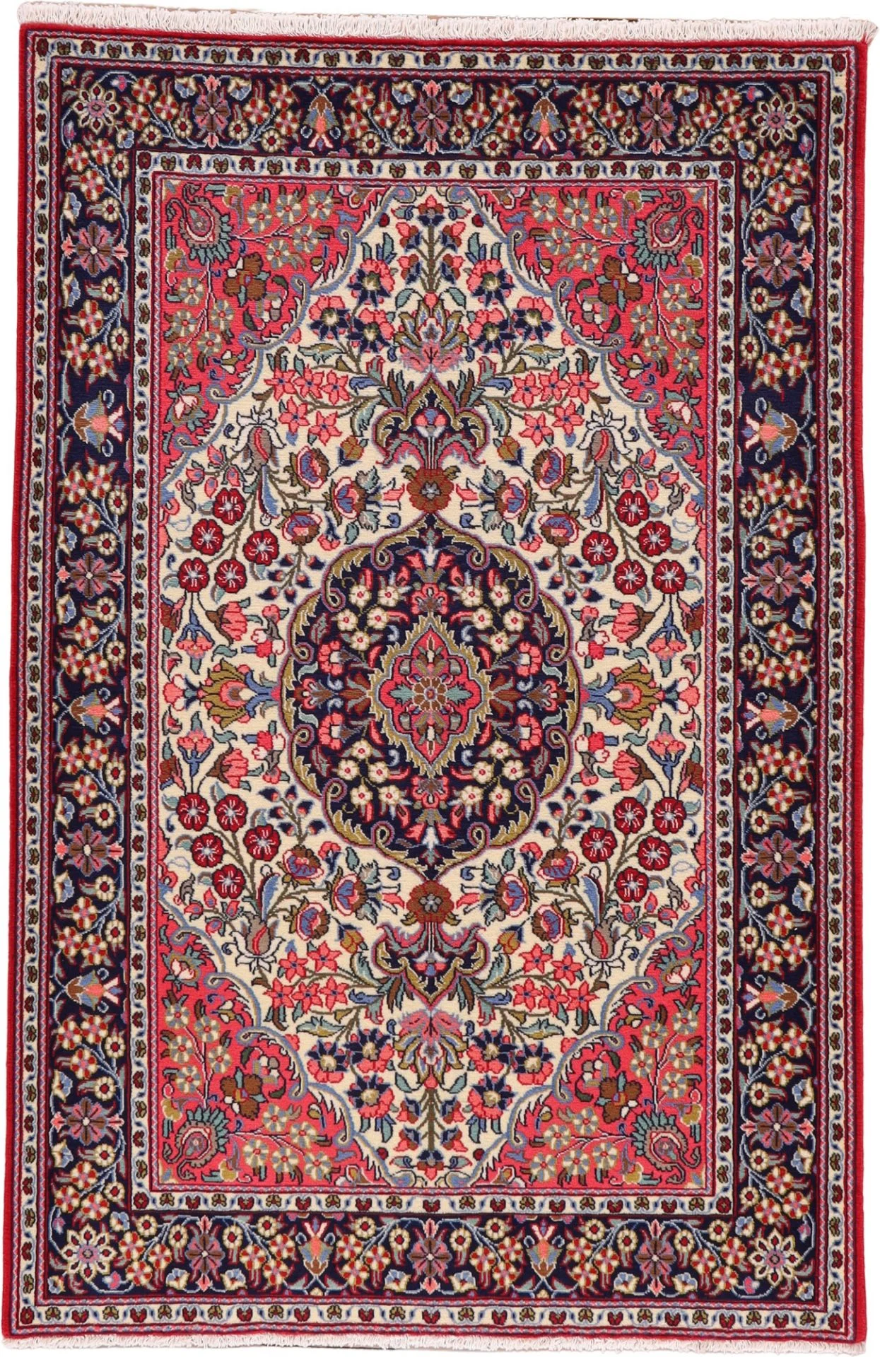 Hand-Knotted Qom Persian Rug, 131 × 199 cm, Wool