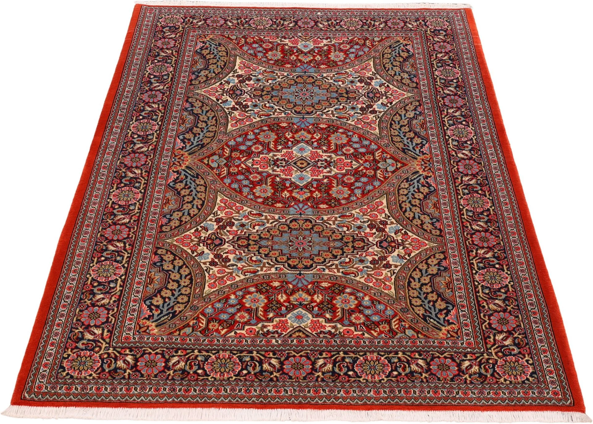 Alternative view of Hand-Knotted Qom Persian Rug, 138 × 200 cm, Wool