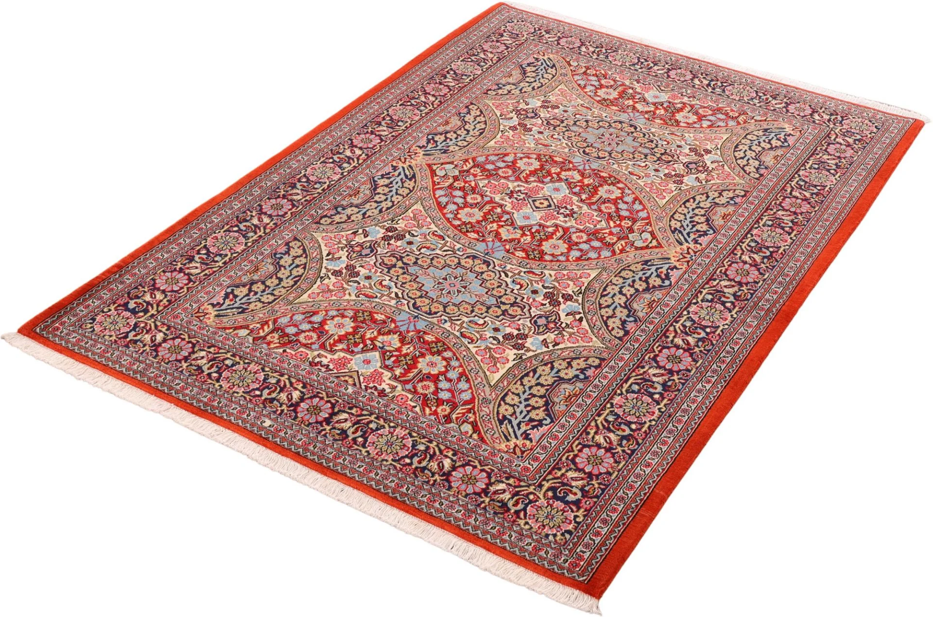 Hand-Knotted Qom Persian Rug, 138 × 200 cm, Wool - Image 4
