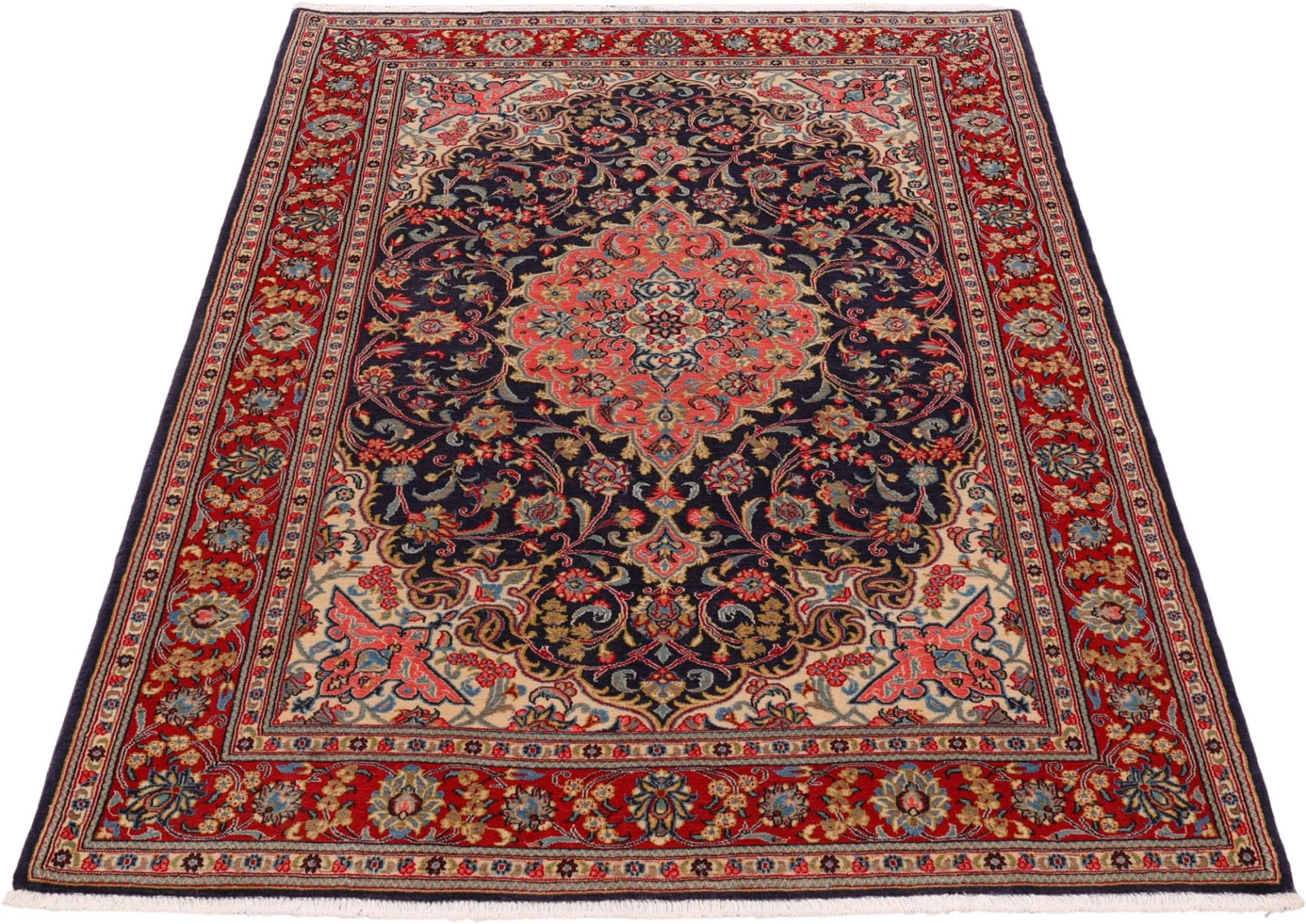 Alternative view of Hand-Knotted Qom Persian Rug, 137 × 203 cm, Wool