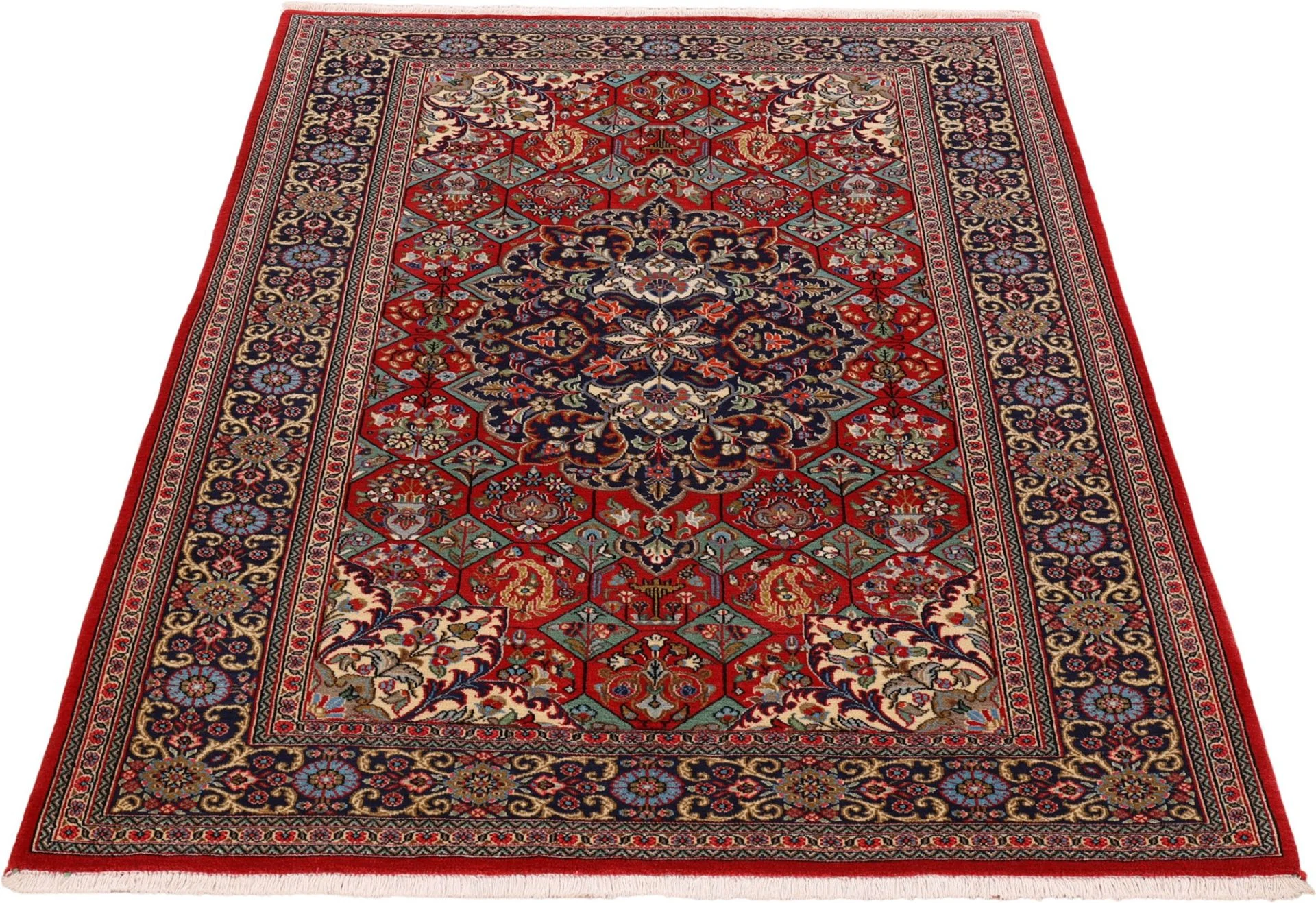 Alternative view of Hand-Knotted Qom Persian Rug, 137 × 185 cm, Wool