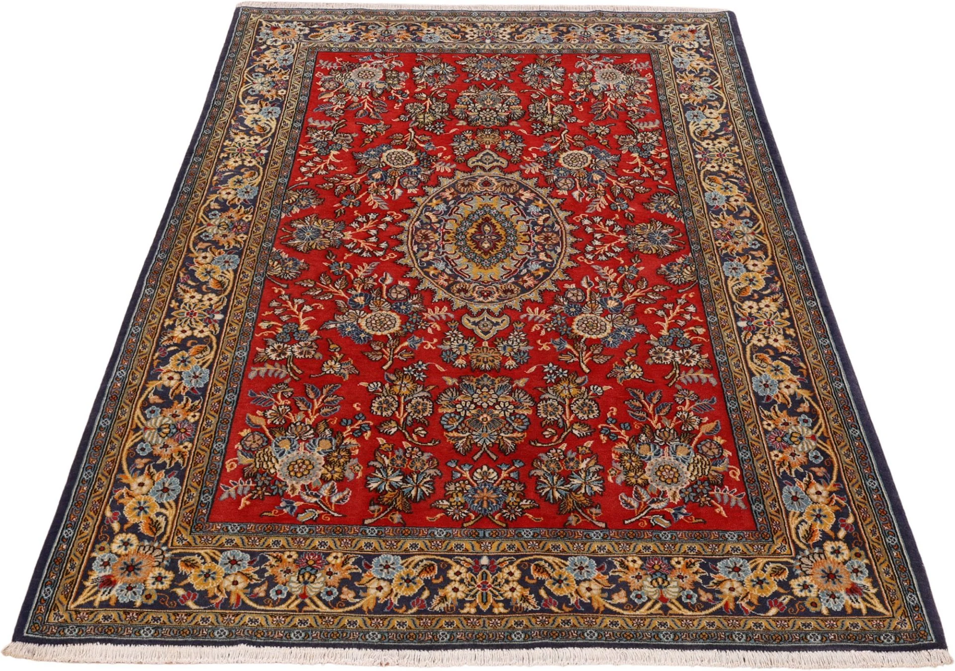 Alternative view of Qom Persian Rug 144 × 216 cm in Wool, hand-knotted