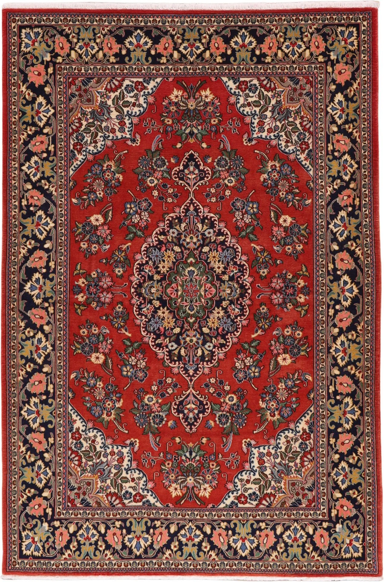 Hand-Knotted Qom Persian Rug, 136 × 204 cm, Wool