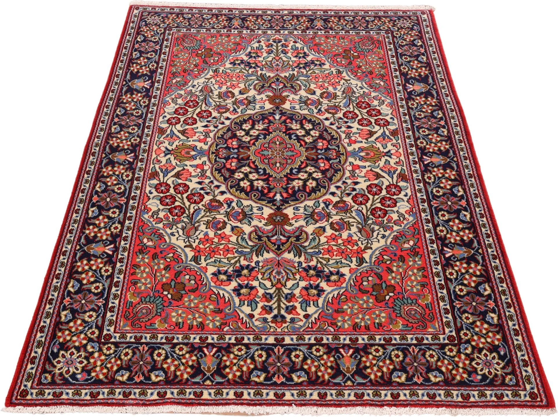 Alternative view of Hand-Knotted Qom Persian Rug, 131 × 199 cm, Wool