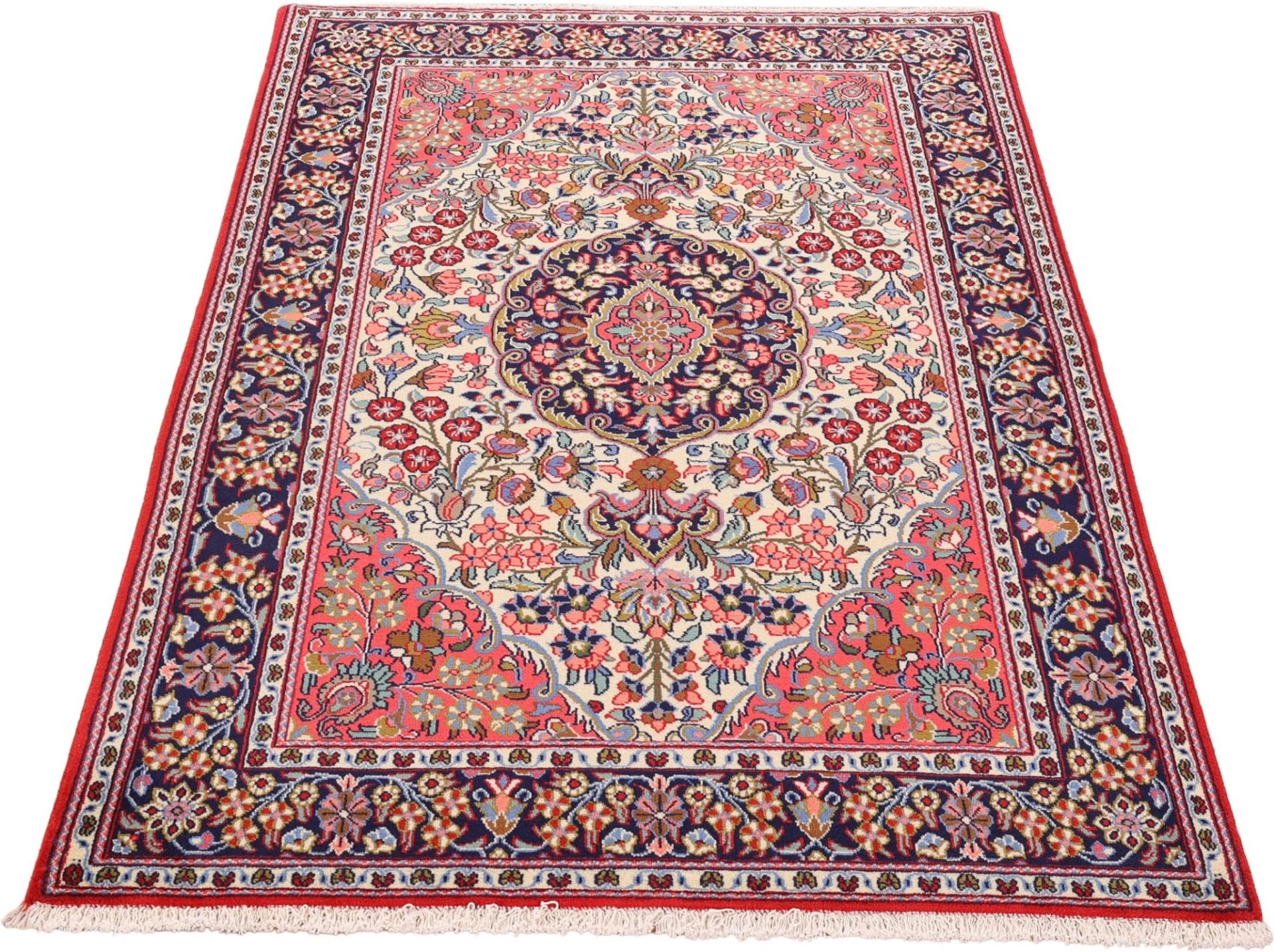 Hand-Knotted Qom Persian Rug, 131 × 199 cm, Wool - Image 3