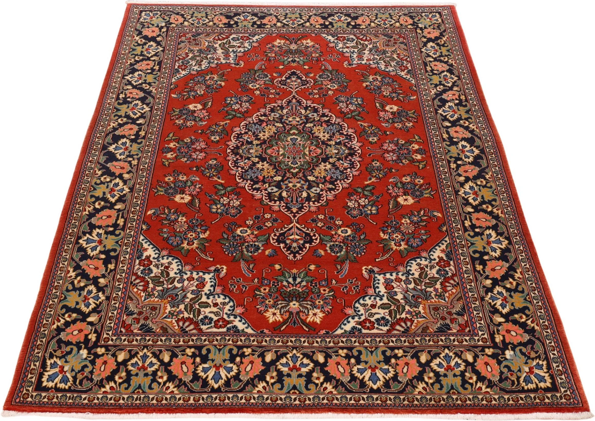 Alternative view of Hand-Knotted Qom Persian Rug, 136 × 204 cm, Wool