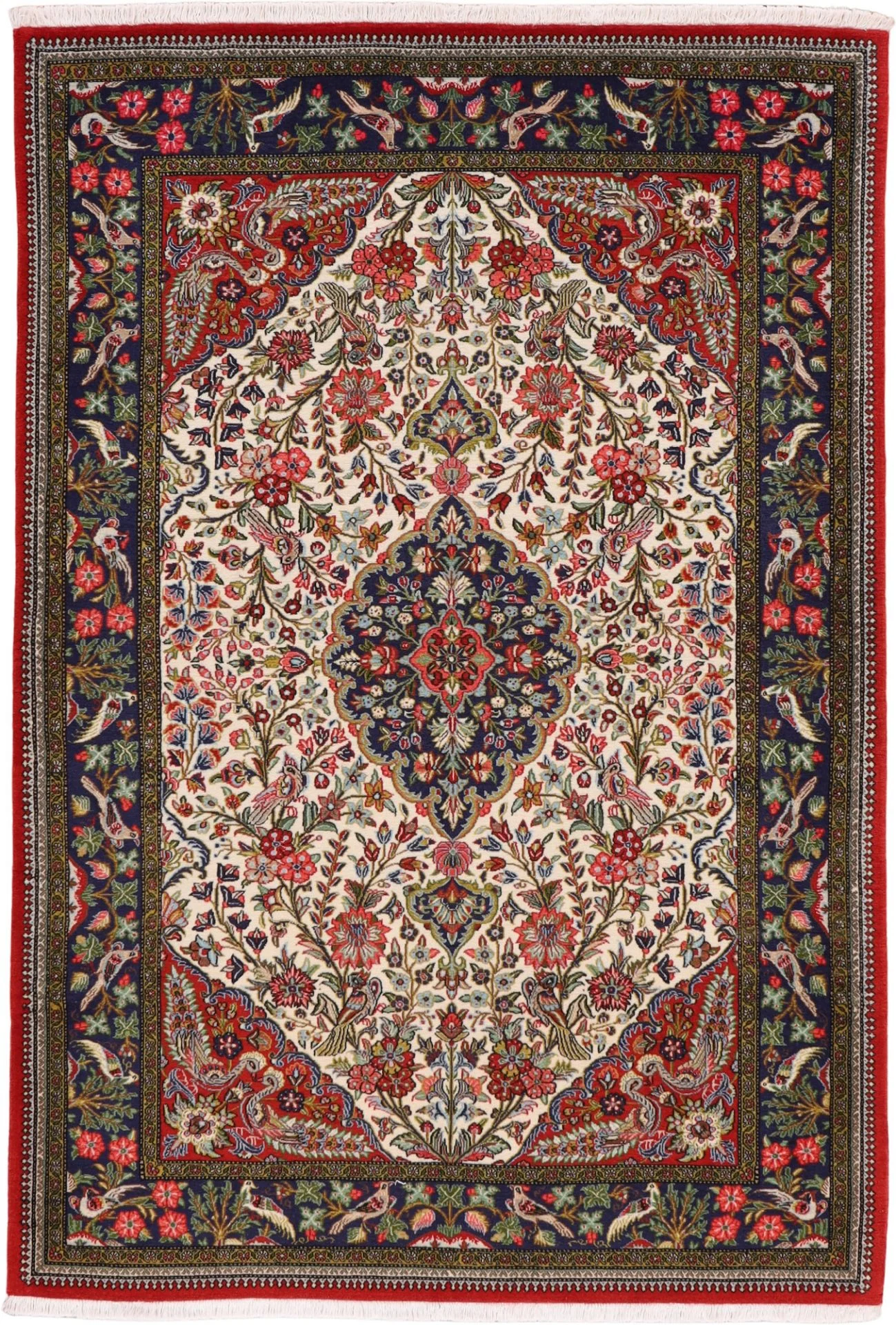 Hand-Knotted Qom Persian Rug, 137 × 201 cm, Wool