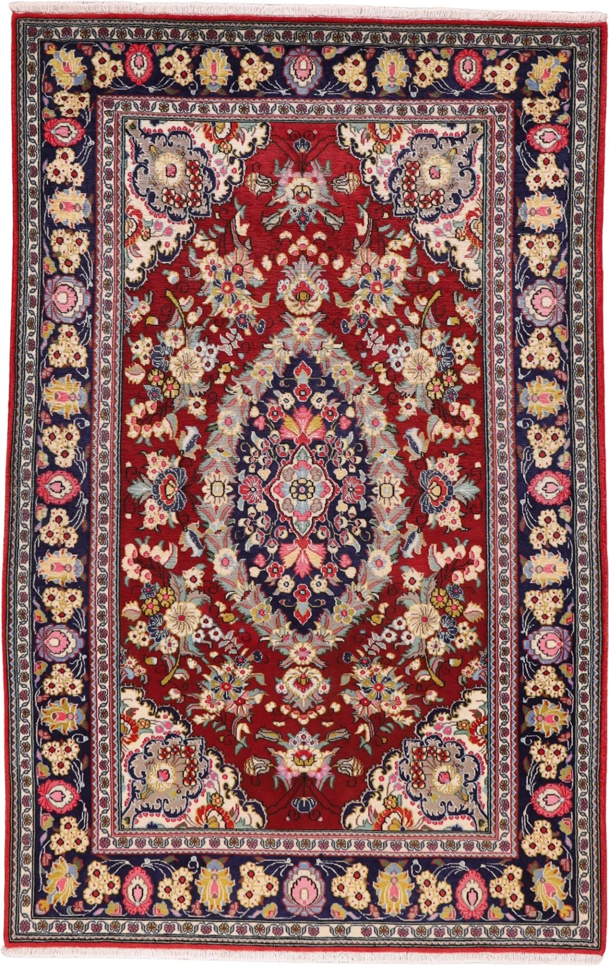 Wool Qom Persian Rug 132 × 206 cm, hand-knotted