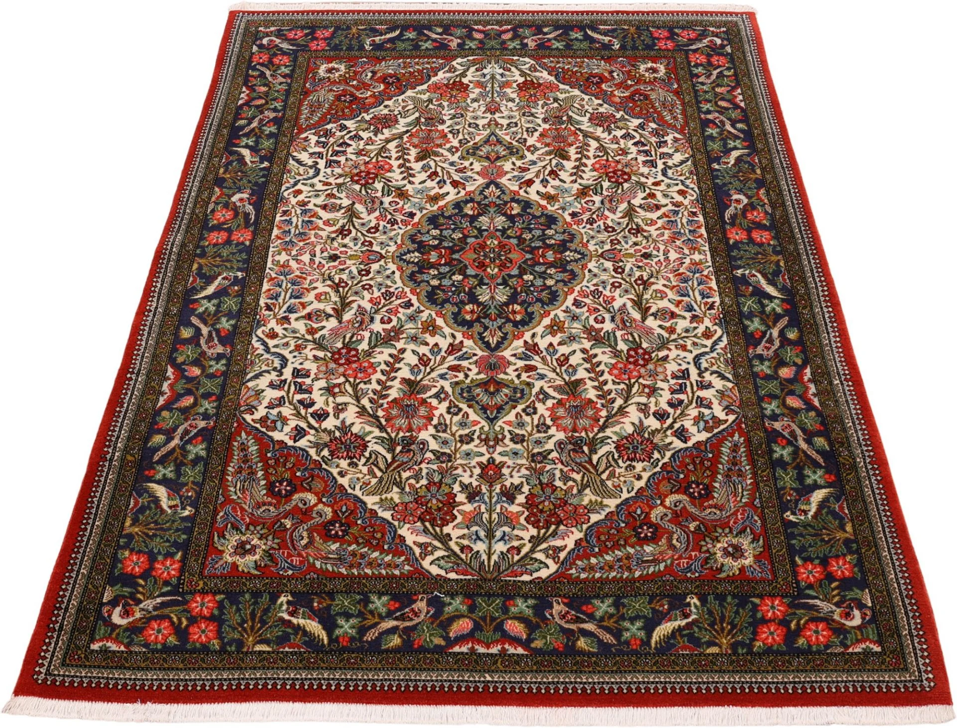 Alternative view of Hand-Knotted Qom Persian Rug, 137 × 201 cm, Wool