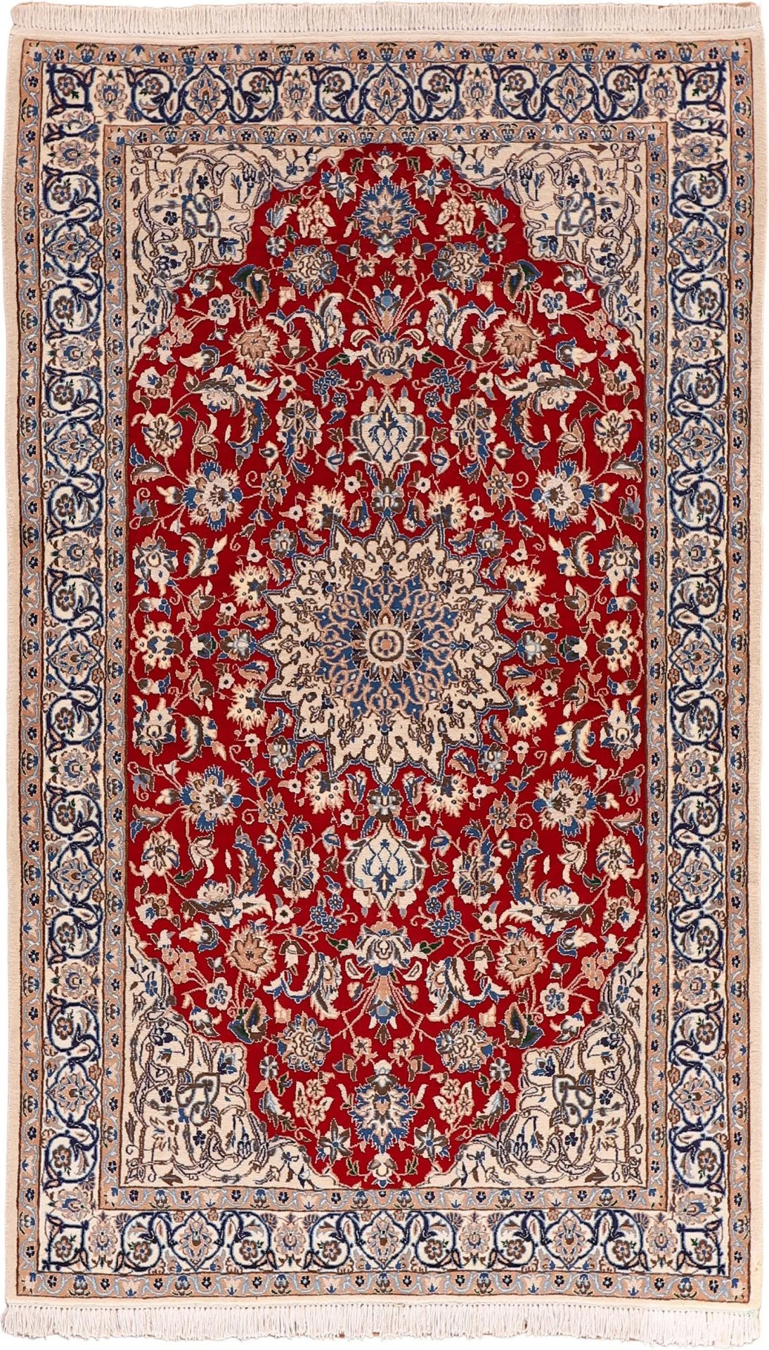 Hand-Knotted Nain Persian Rug, 130 × 215 cm, Wool