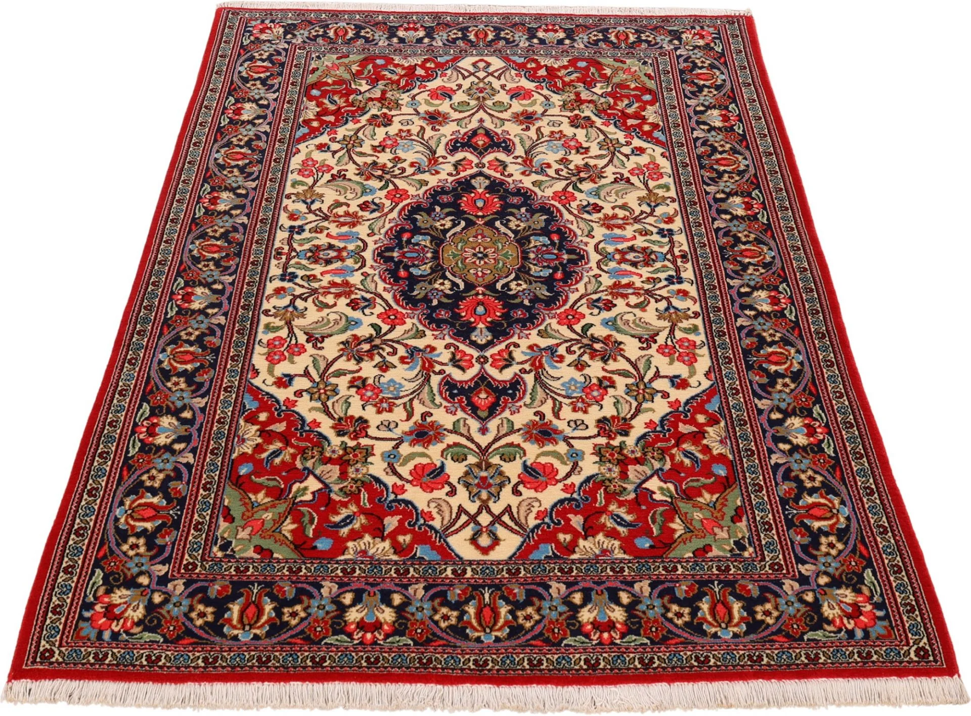 Alternative view of Qom Persian Rug 132 × 203 cm in Wool, hand-knotted