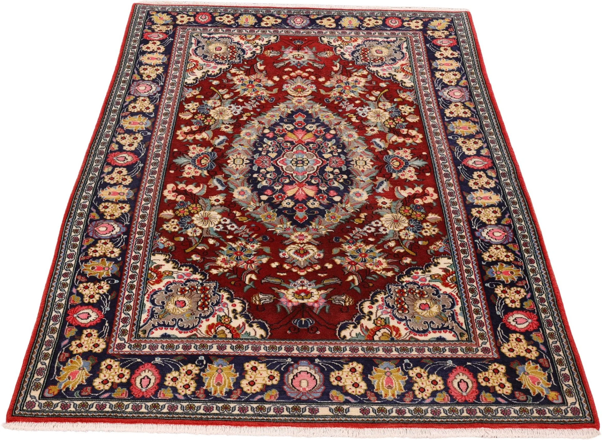 Alternative view of Wool Qom Persian Rug 132 × 206 cm, hand-knotted