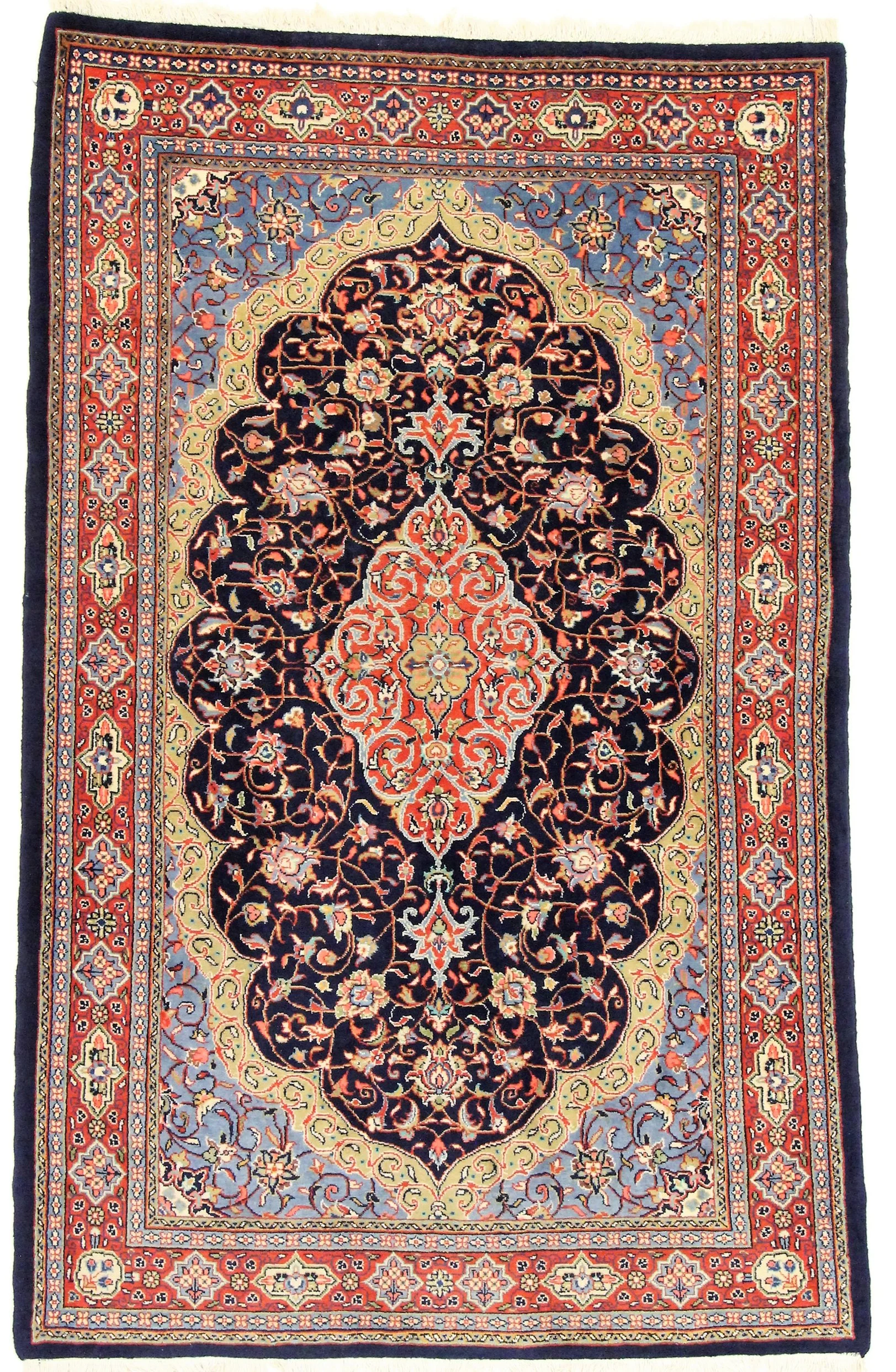 Hand-Knotted Sarouk Persian Rug, 210 × 132 cm, Wool