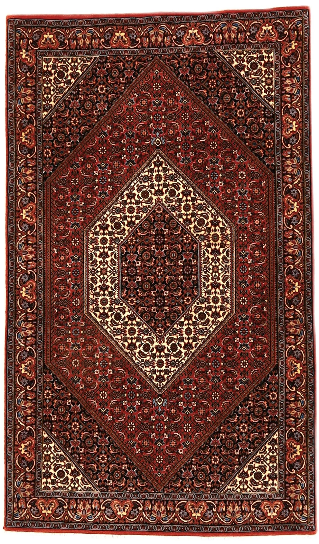 Hand-Knotted Bijar Persian Rug, 185 × 109 cm, Wool