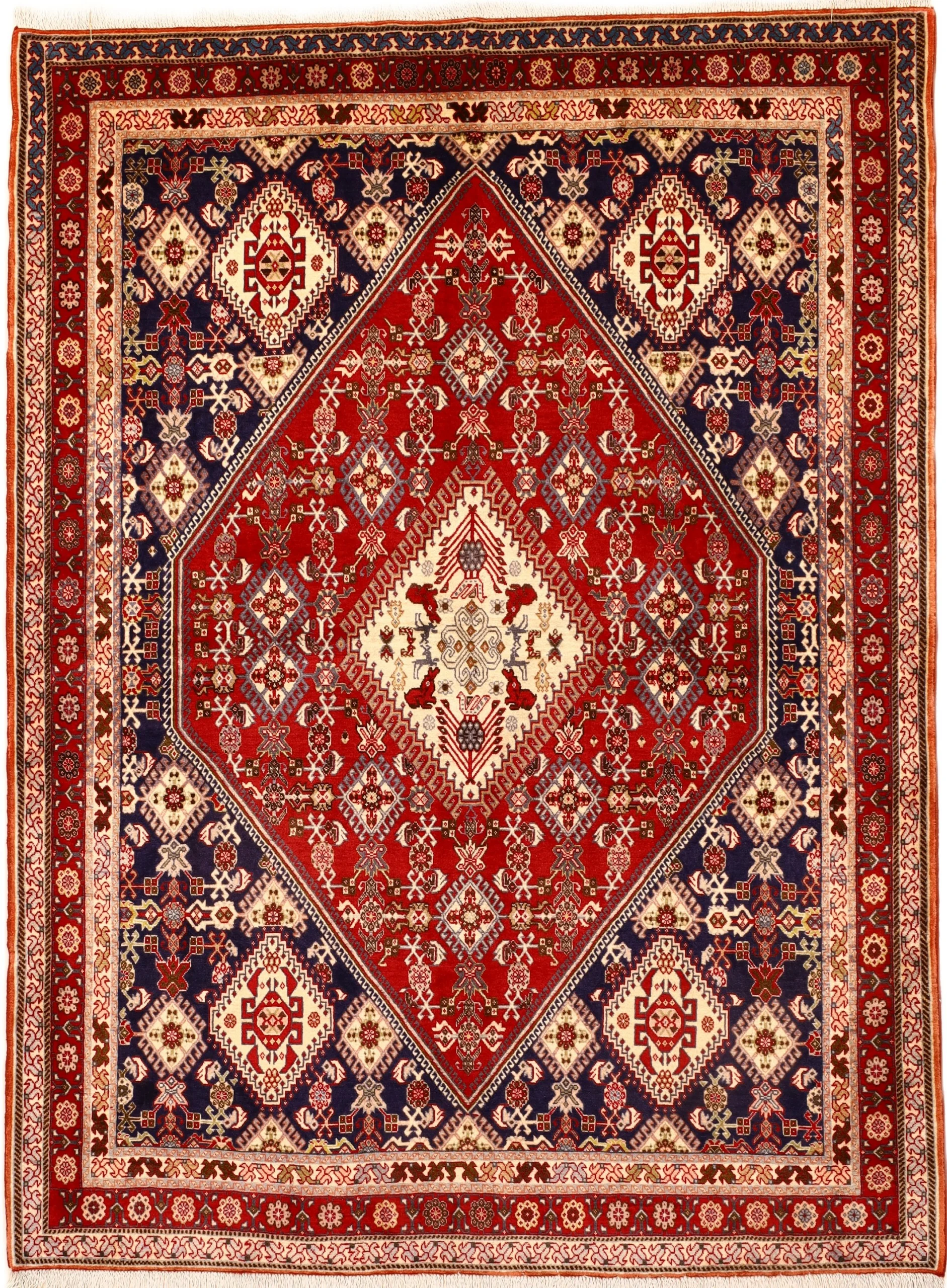 Hand-Knotted Qashqai Persian Rug, 201 × 147 cm, Wool