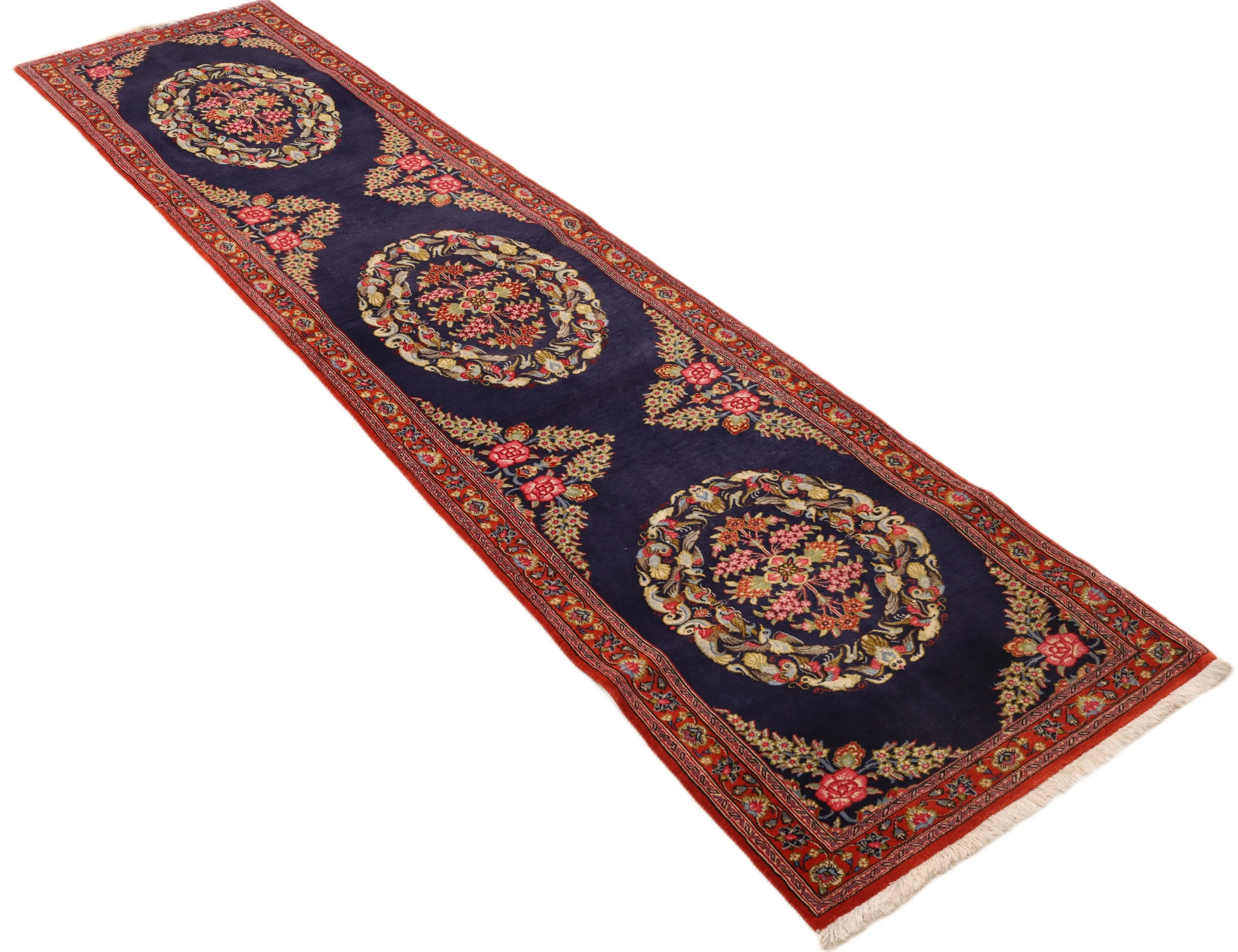 Alternative view of Qom Persian Rug 305 × 70 cm in Wool, hand-knotted