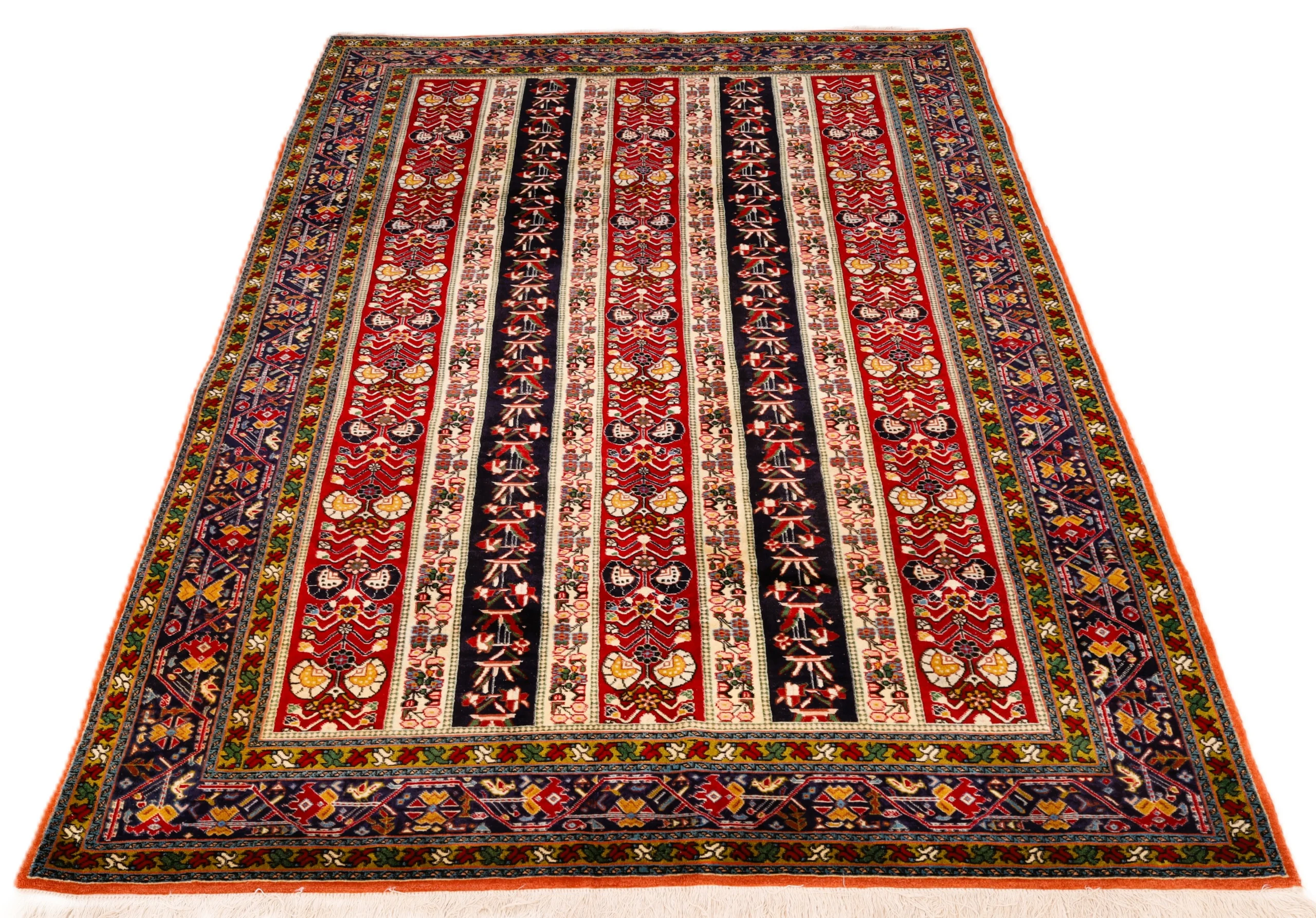 Hand-Knotted Qashqai Persian Rug, 237 × 155 cm, Wool