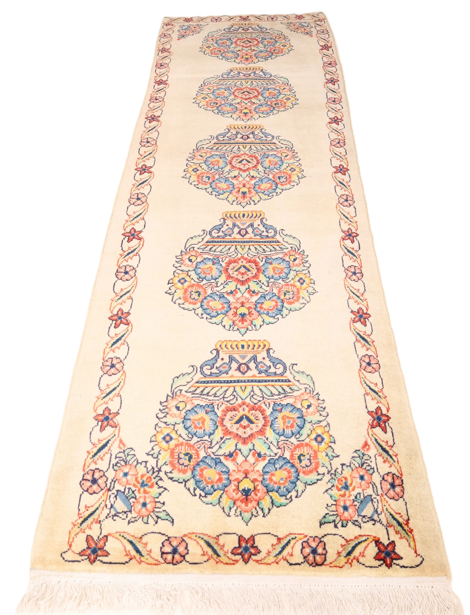 Hand-Knotted Sarouk Persian Rug, 298 × 90 cm, Wool - Image 9