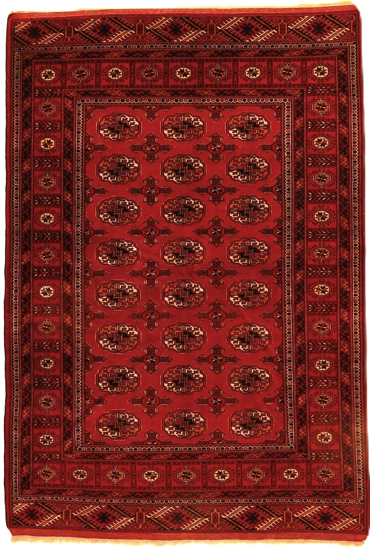 Wool Turkmen Persian Rug 198 × 135 cm, hand-knotted