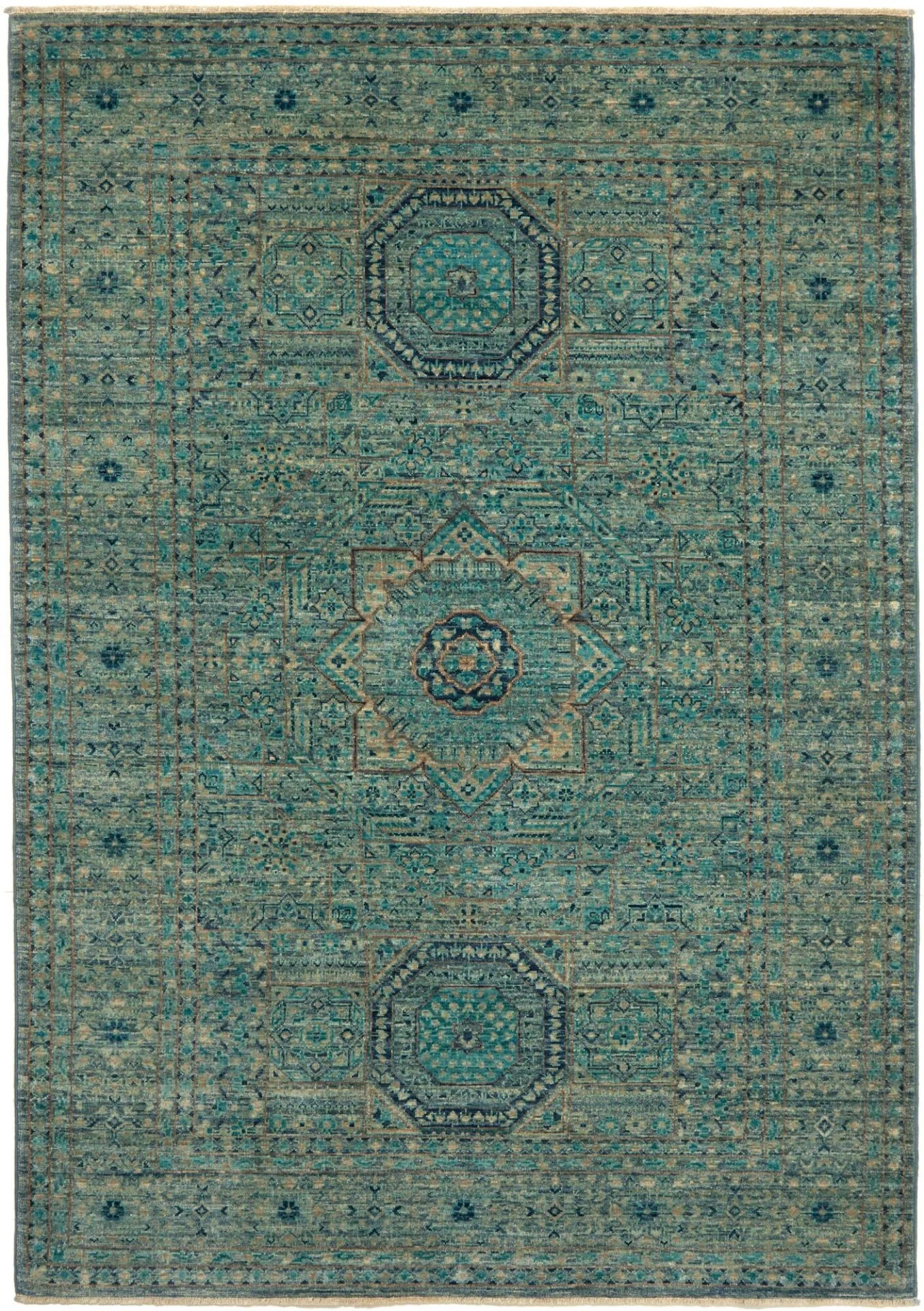 Hand-Knotted Mamluk Pakistani Rug, 126 × 178 cm, Wool