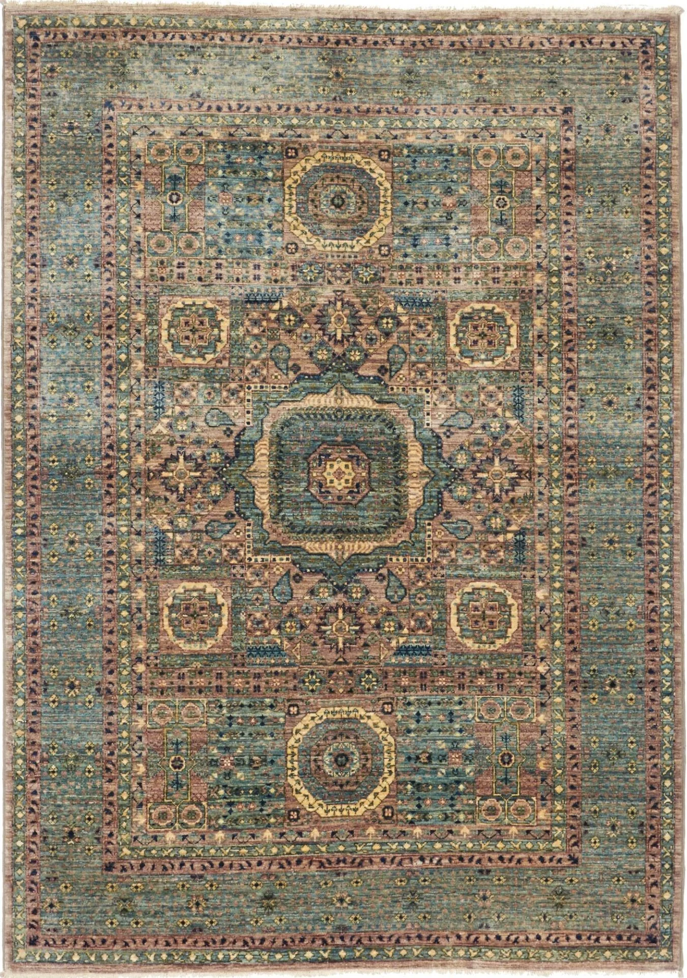 Hand-Knotted Mamluk Pakistani Rug, 128 × 182 cm, Wool