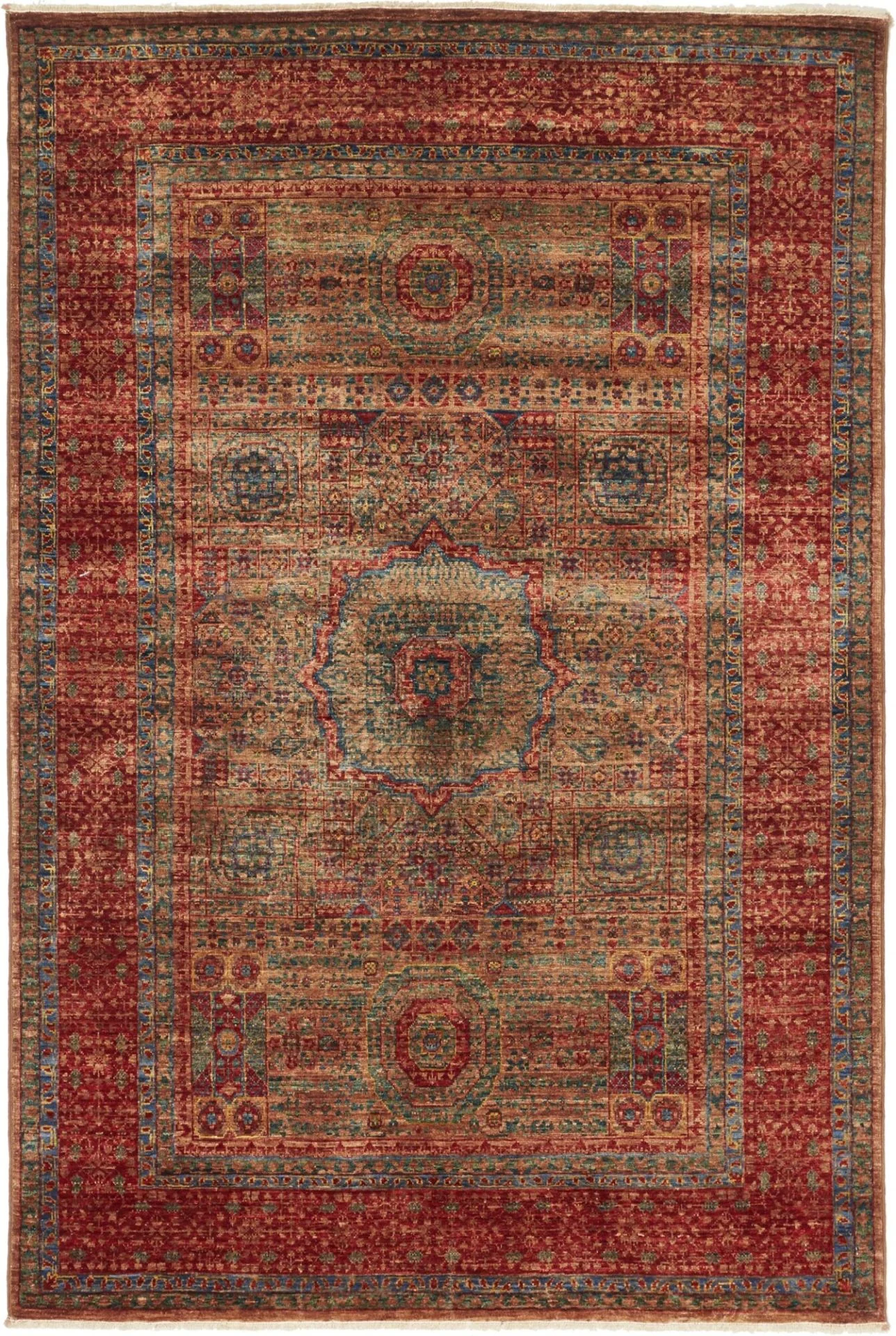 Mamluk Pakistani Rug 129 × 189 cm in Wool, hand-knotted