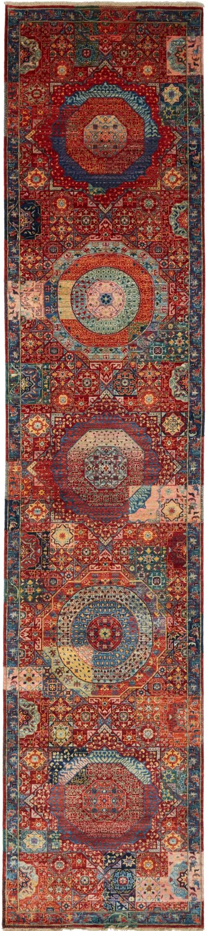 Hand-Knotted Mamluk Pakistani Rug, 86 × 392 cm, Wool