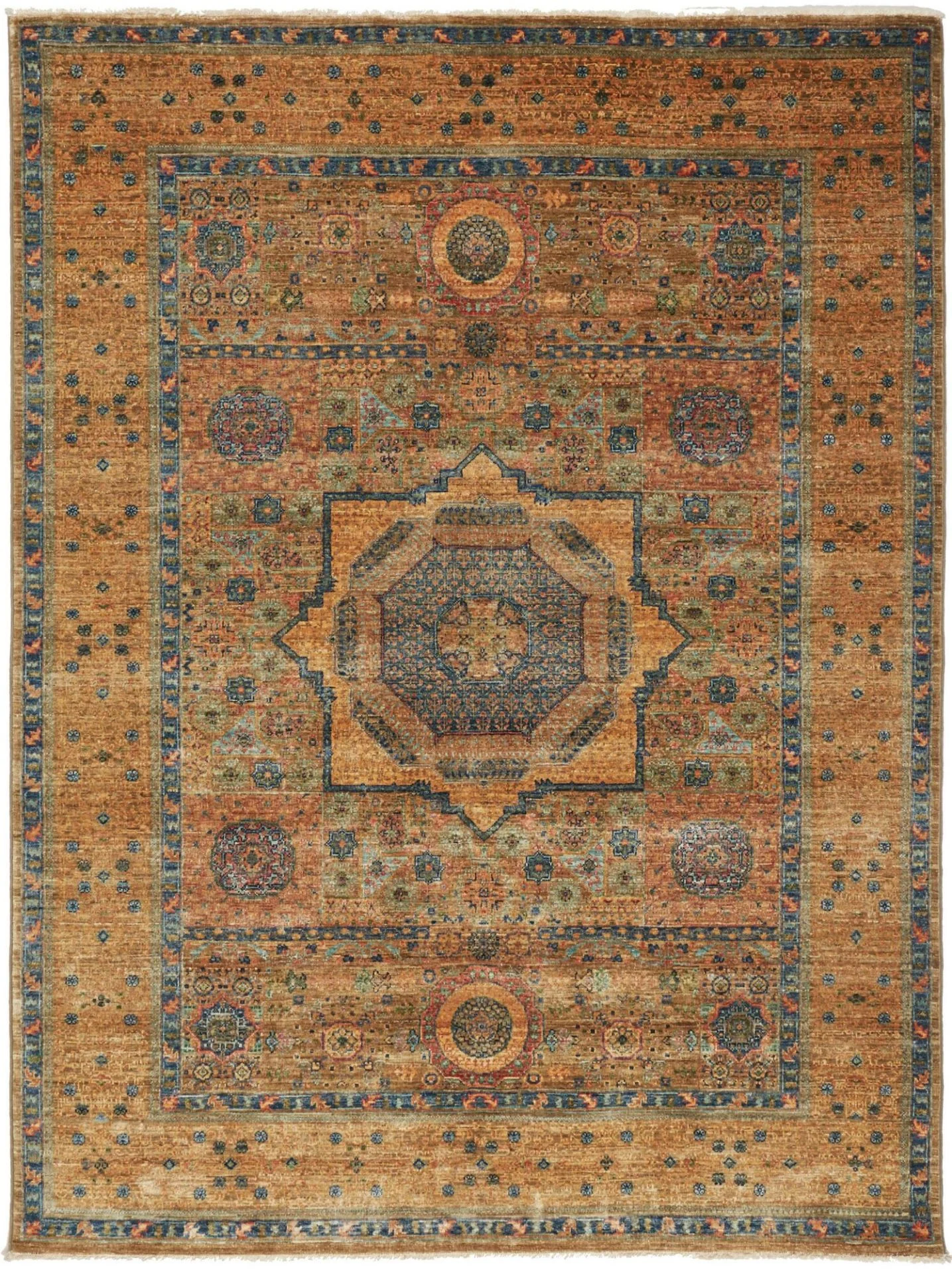 Hand-Knotted Mamluk Pakistani Rug, 155 × 204 cm, Wool