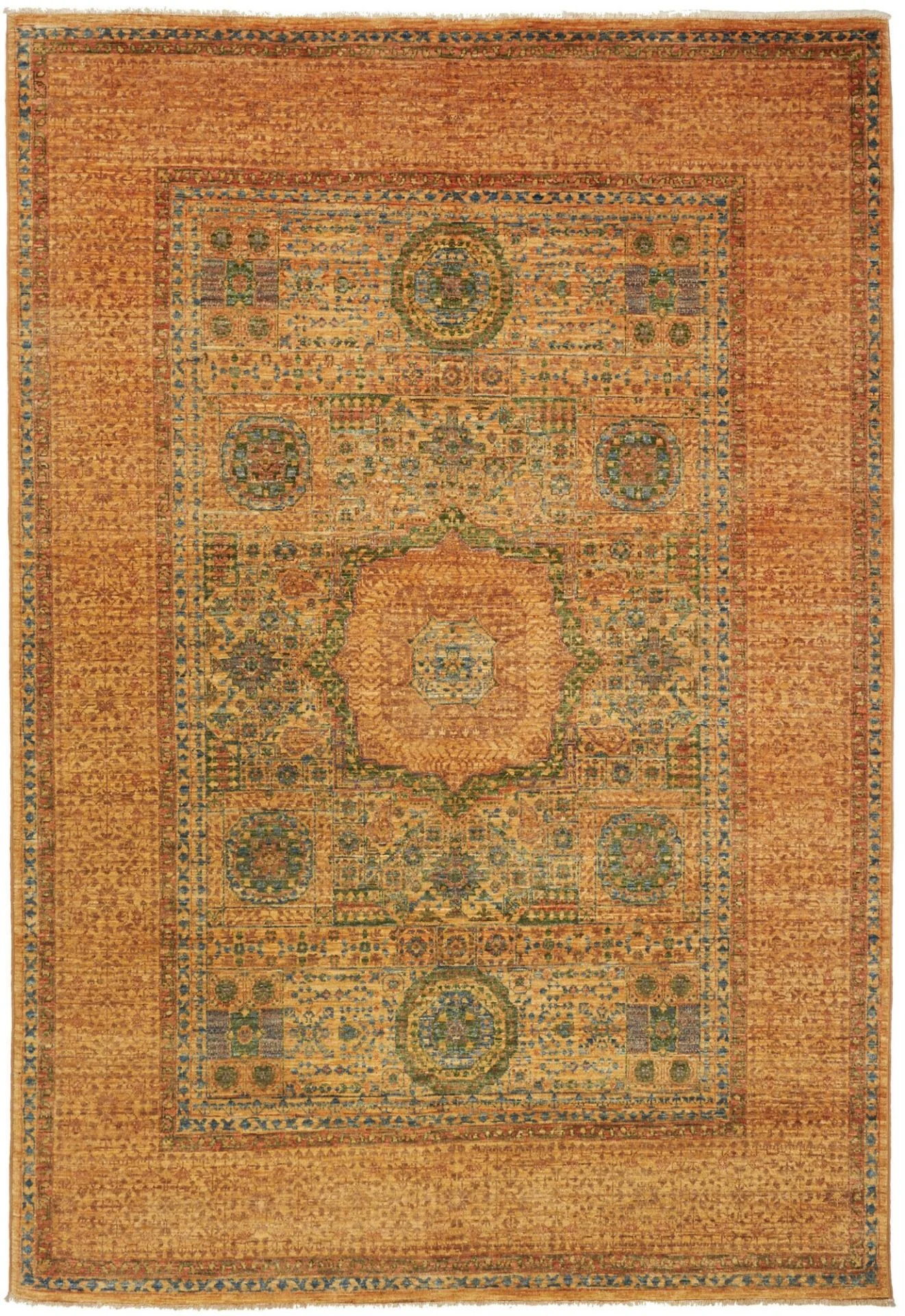 Wool Mamluk Pakistani Rug 154 × 220 cm, hand-knotted