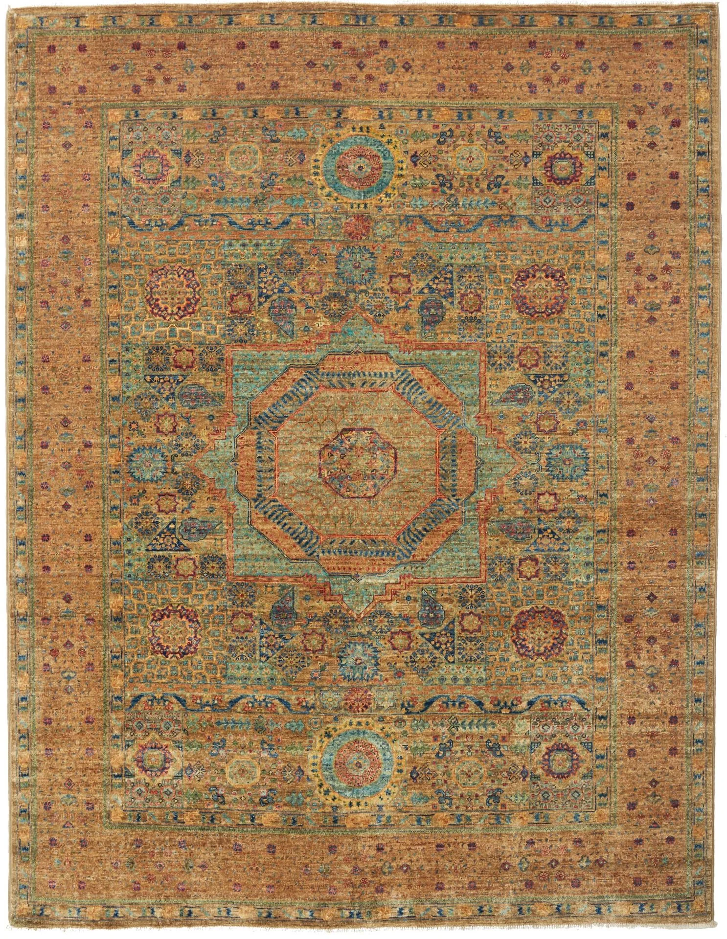 Wool Mamluk Pakistani Rug 149 × 200 cm, hand-knotted