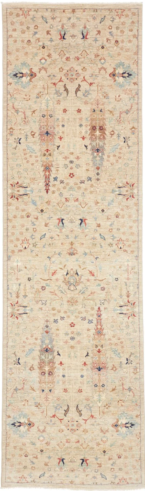 Wool Samarkand Pakistani Rug 84 × 290 cm, hand-knotted