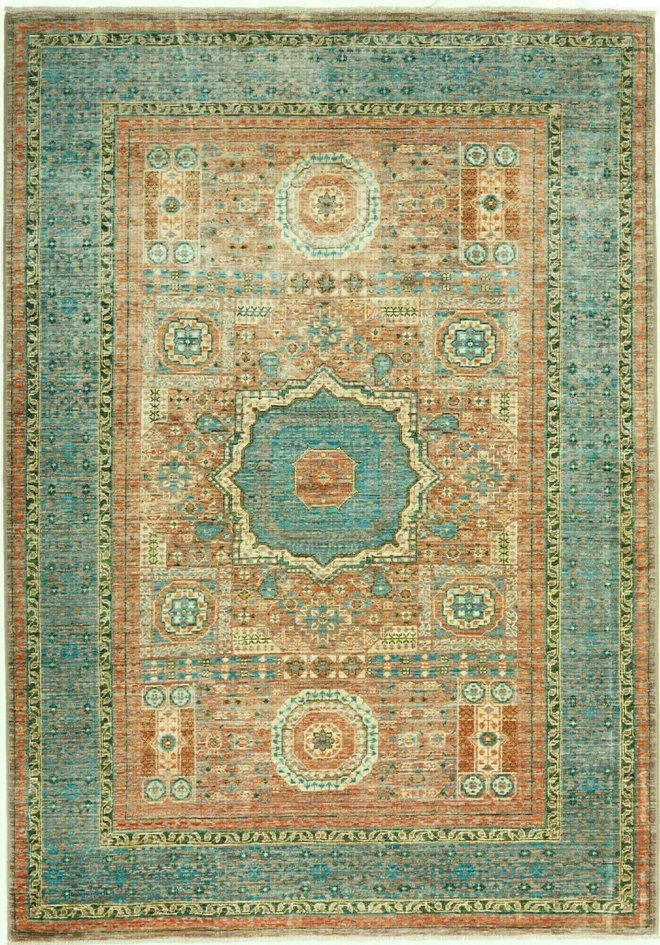 Mamluk Pakistani Rug 126 × 179 cm in Wool, hand-knotted