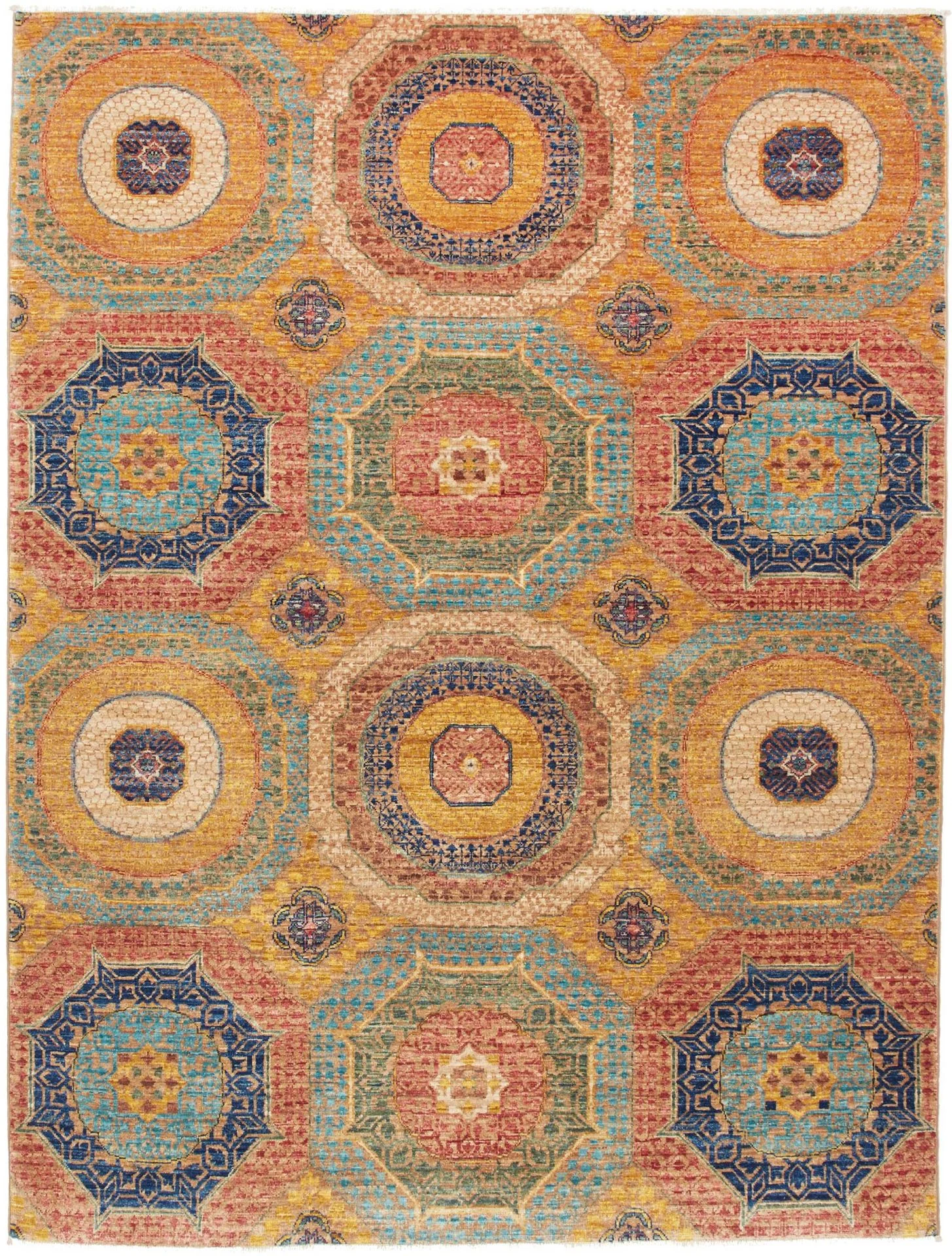 Mamluk Pakistani Rug 150 × 199 cm in Wool, hand-knotted