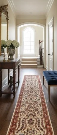 Alternative view of Hand-Knotted Sarouk Persian Rug, 457 × 78 cm, Wool