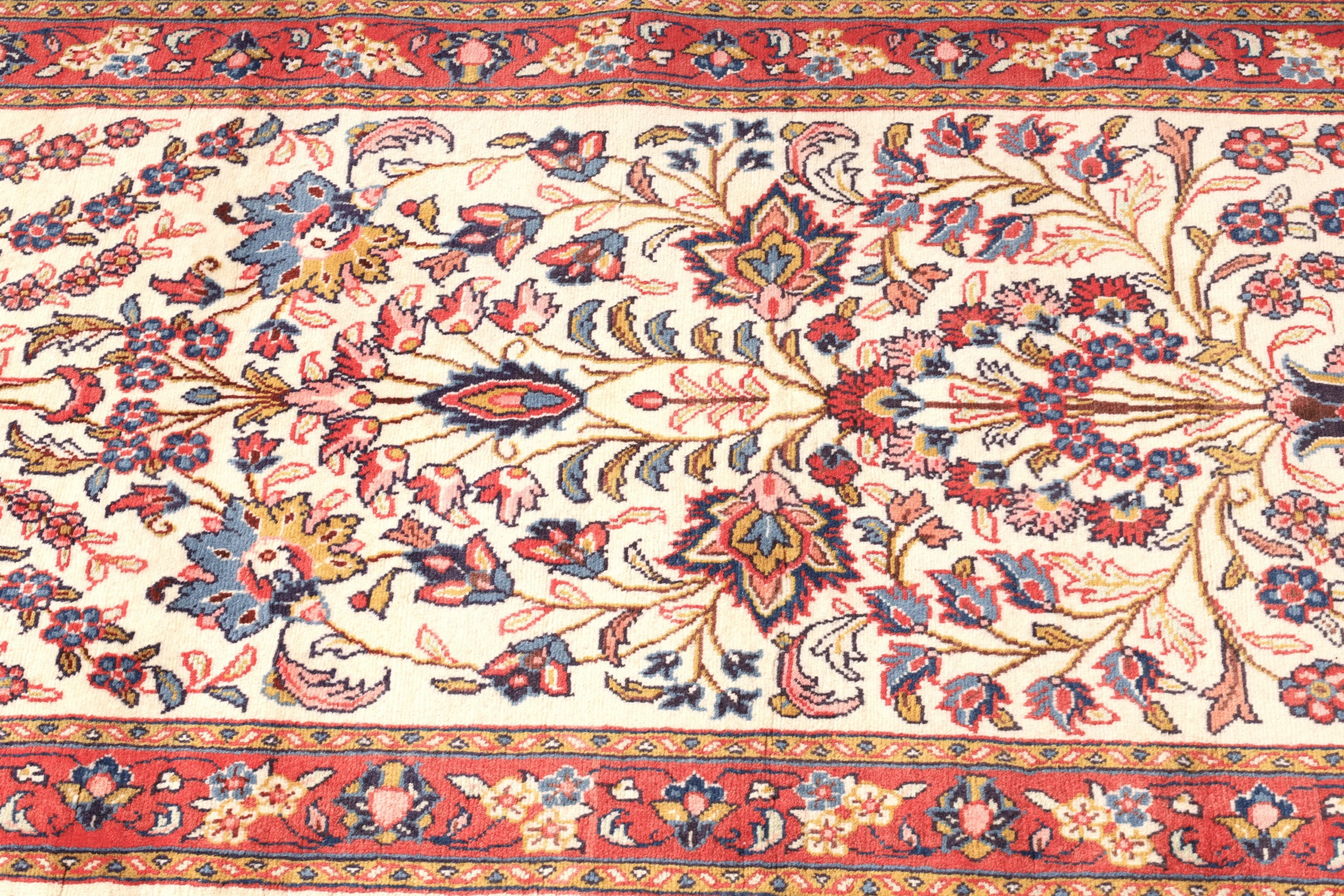 Hand-Knotted Sarouk Persian Rug, 457 × 78 cm, Wool - Image 9