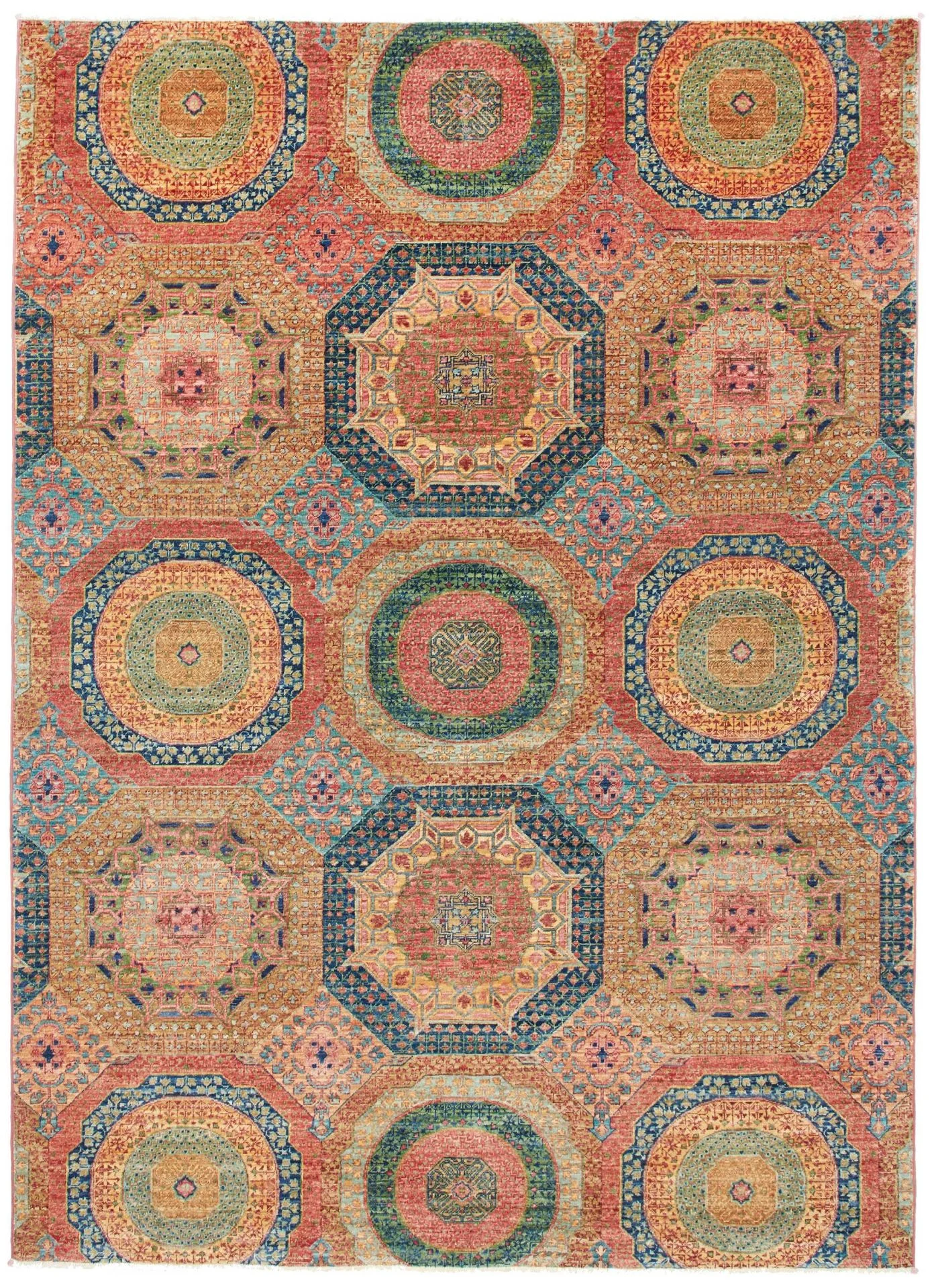 Hand-Knotted Mamluk Pakistani Rug, 169 × 231 cm, Wool