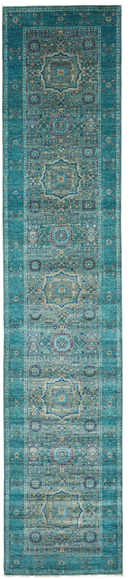 Mamluk Pakistani Rug 83 × 395 cm in Wool, hand-knotted