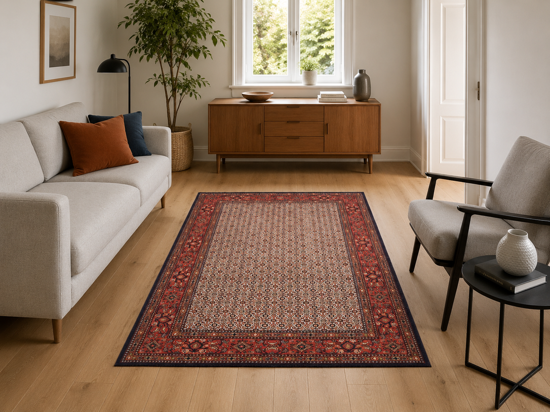 Alternative view of Wool Moud Persian Rug 222 × 147 cm, hand-knotted