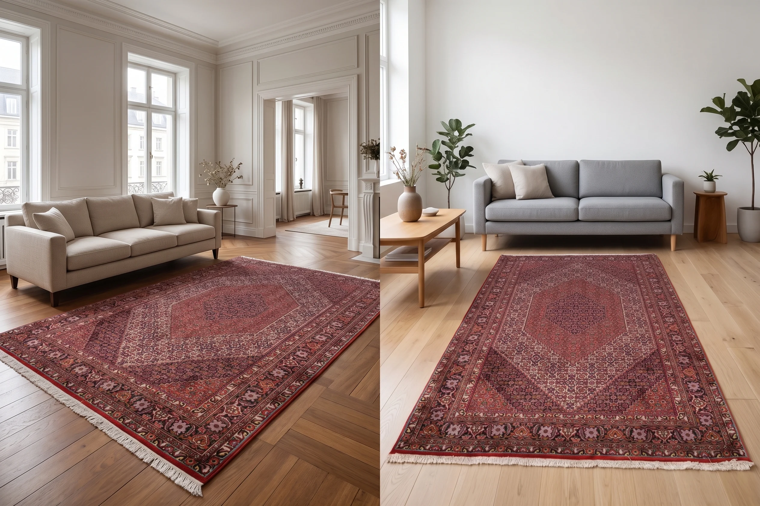 Alternative view of Wool Bijar Persian Rug 230 × 140 cm, hand-knotted