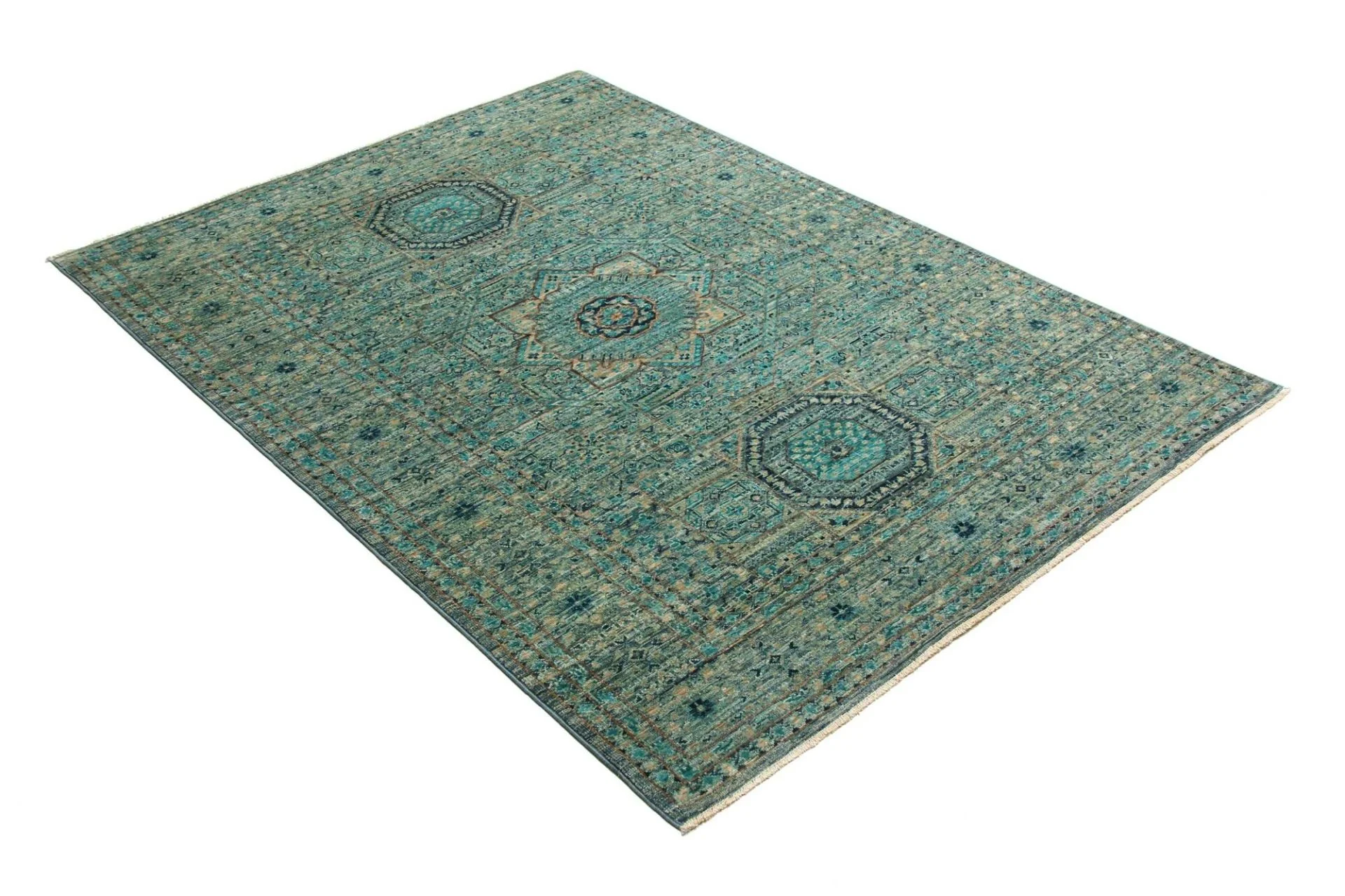 Hand-Knotted Mamluk Pakistani Rug, 126 × 178 cm, Wool - Image 3