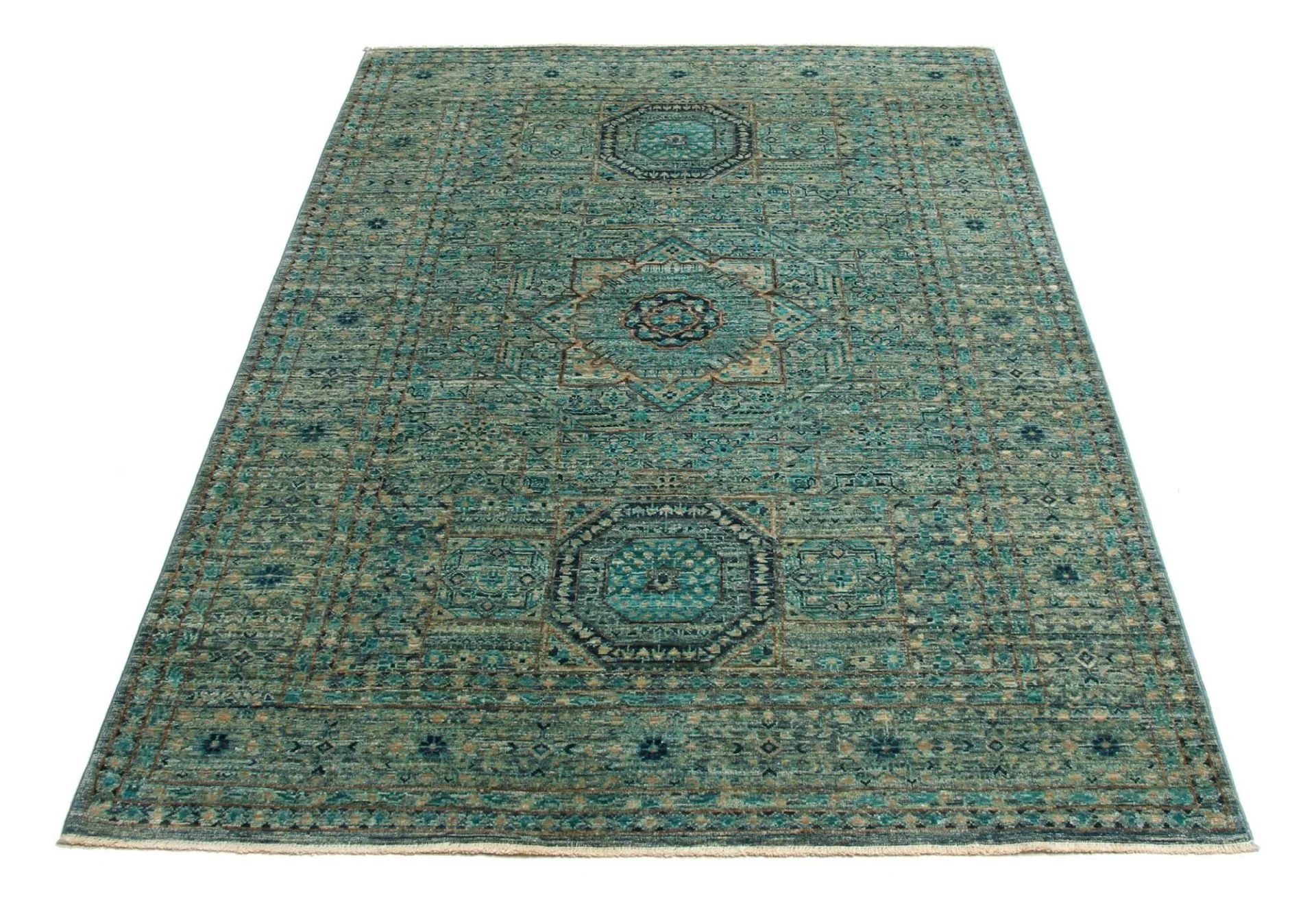 Hand-Knotted Mamluk Pakistani Rug, 126 × 178 cm, Wool - Image 4