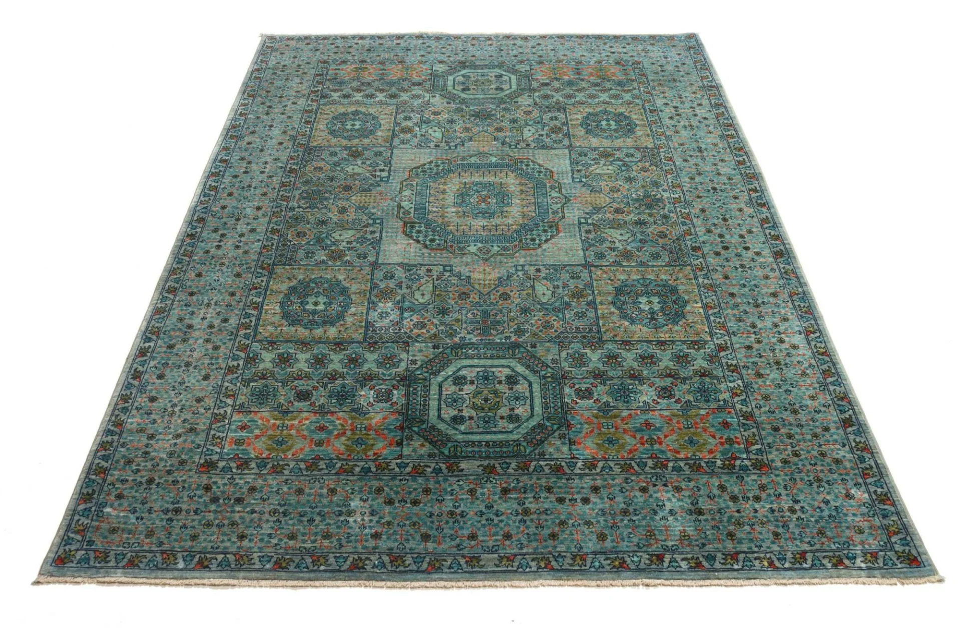 Wool Mamluk Pakistani Rug 169 × 232 cm, hand-knotted - Image 4