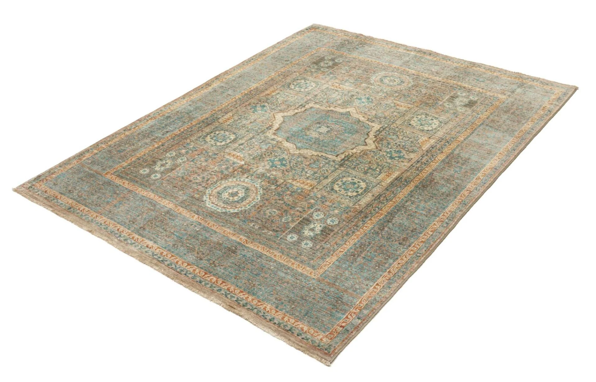 Alternative view of Wool Mamluk Pakistani Rug 148 × 189 cm, hand-knotted