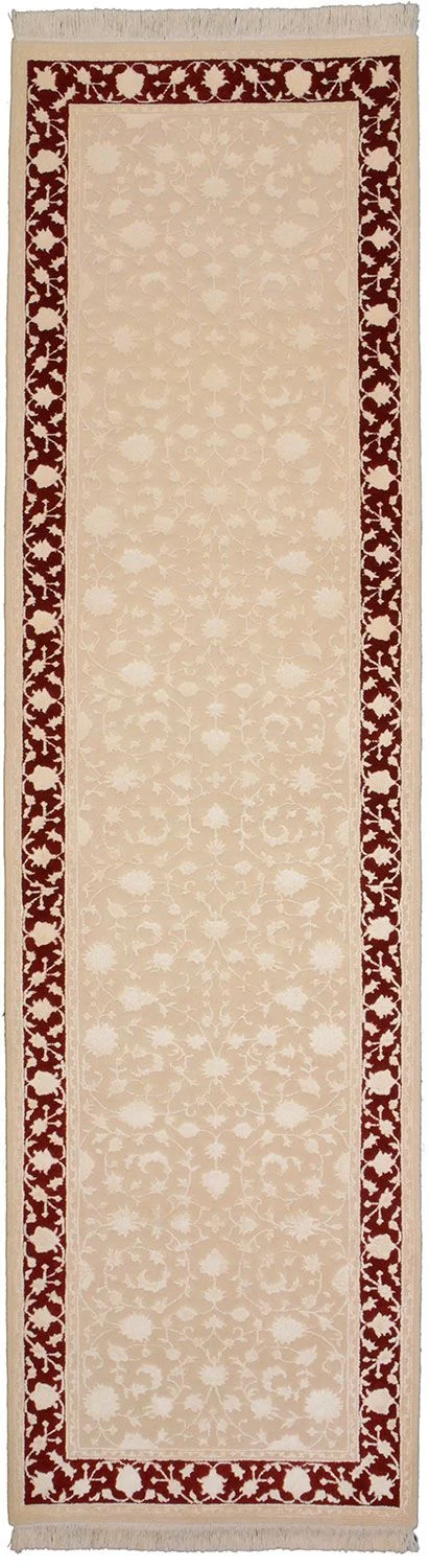 Wool Tabriz Indian Rug 85 × 310 cm, hand-knotted